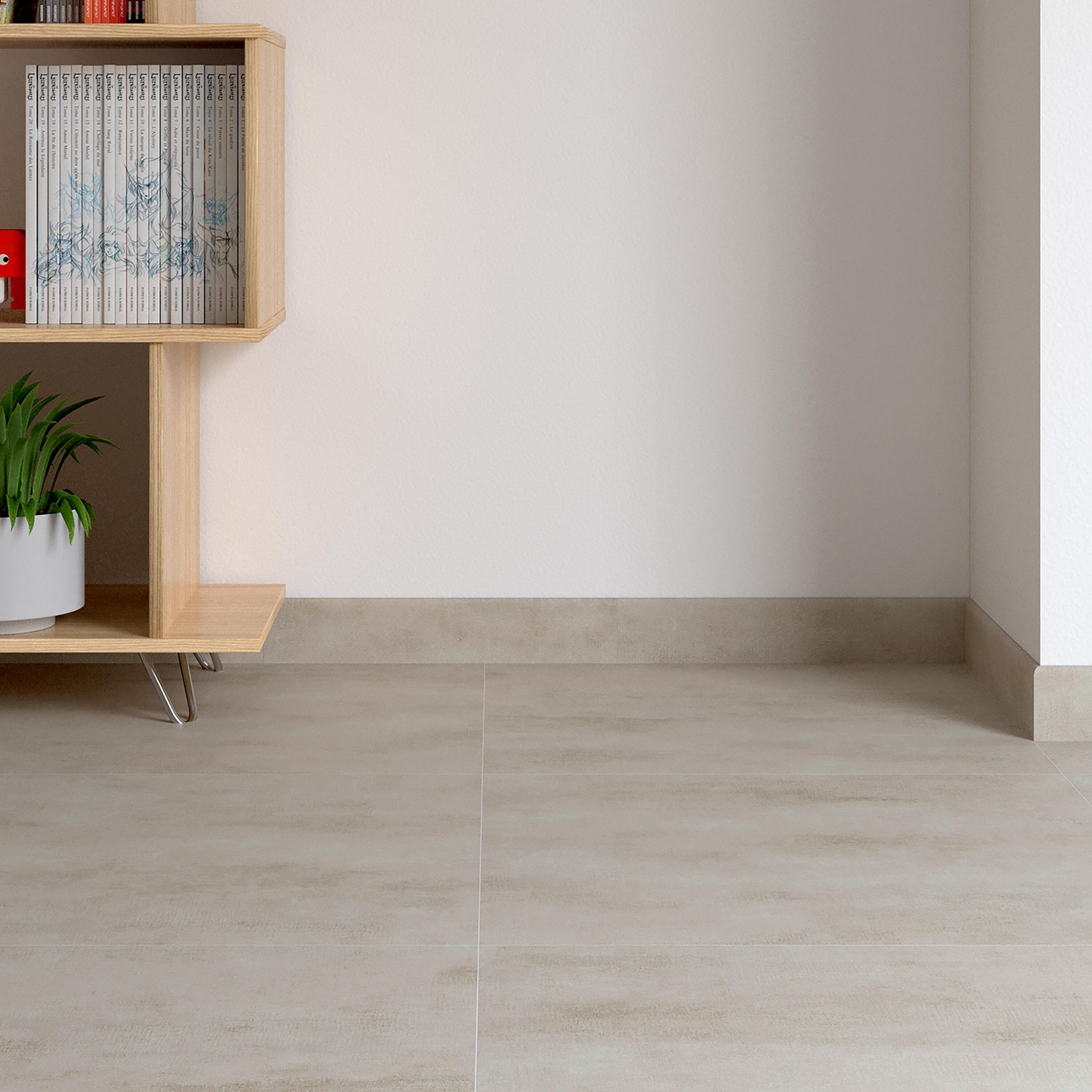 Suelo cerámico Blue Safari efecto cemento marfil 45x45 cm C1 - 5