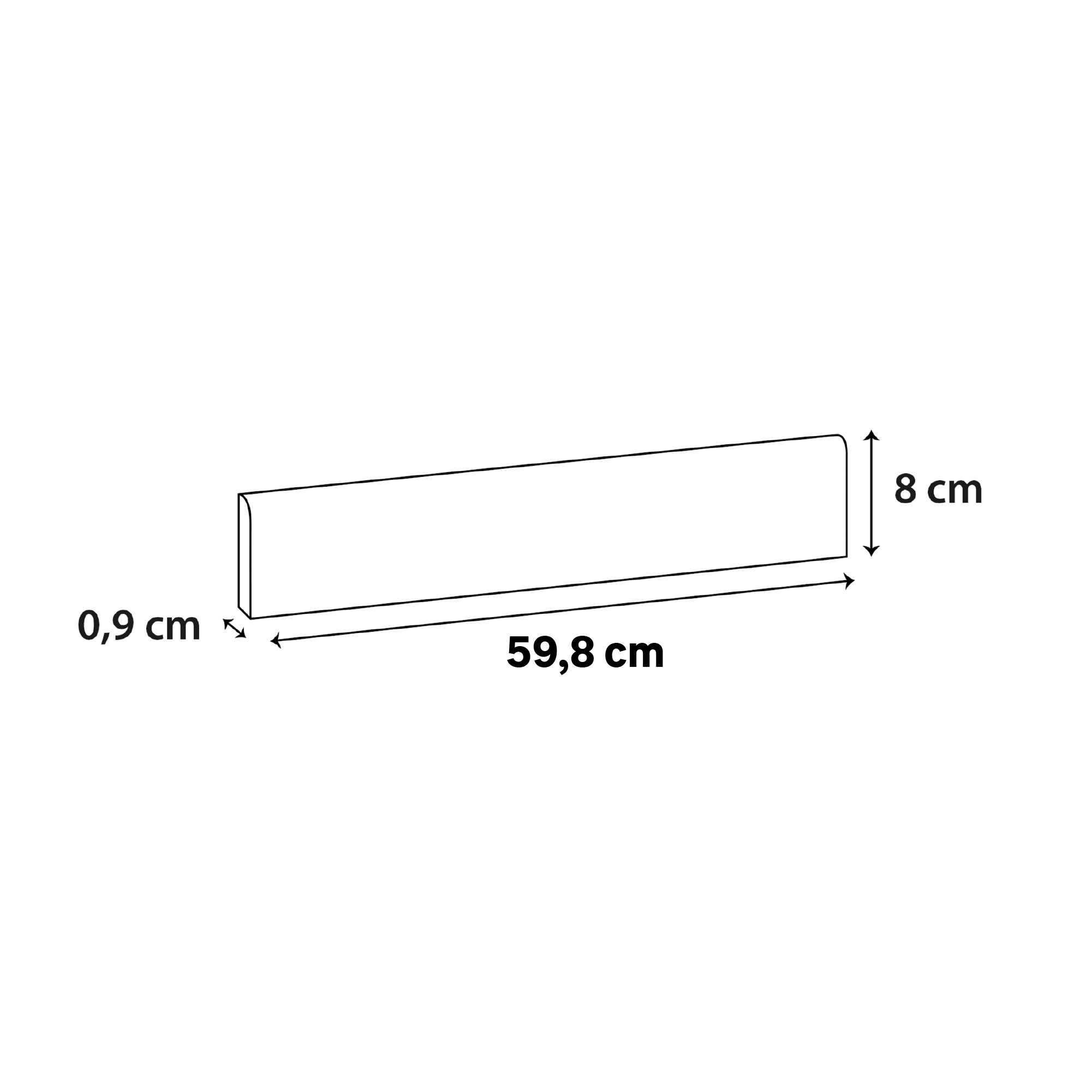 Lot de 2 plinthes carrelage Koos, beige, Ht.  x L. 59.8 cm, Ep.9 mm - 2