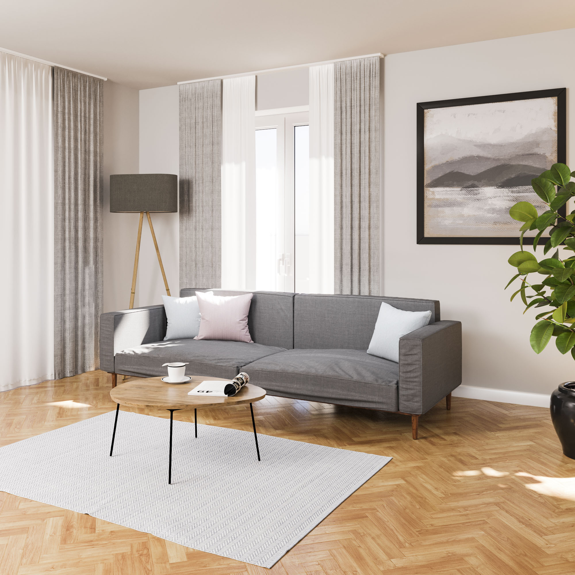 Podwójna szyna sufitowa PCV Drida 200 cm - 3