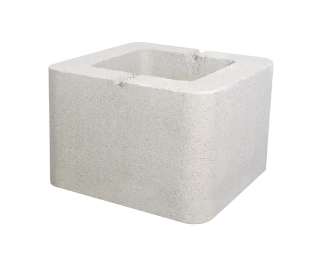 BLOQUE PILAR LISO GRIS 30X30X19 CM - 1