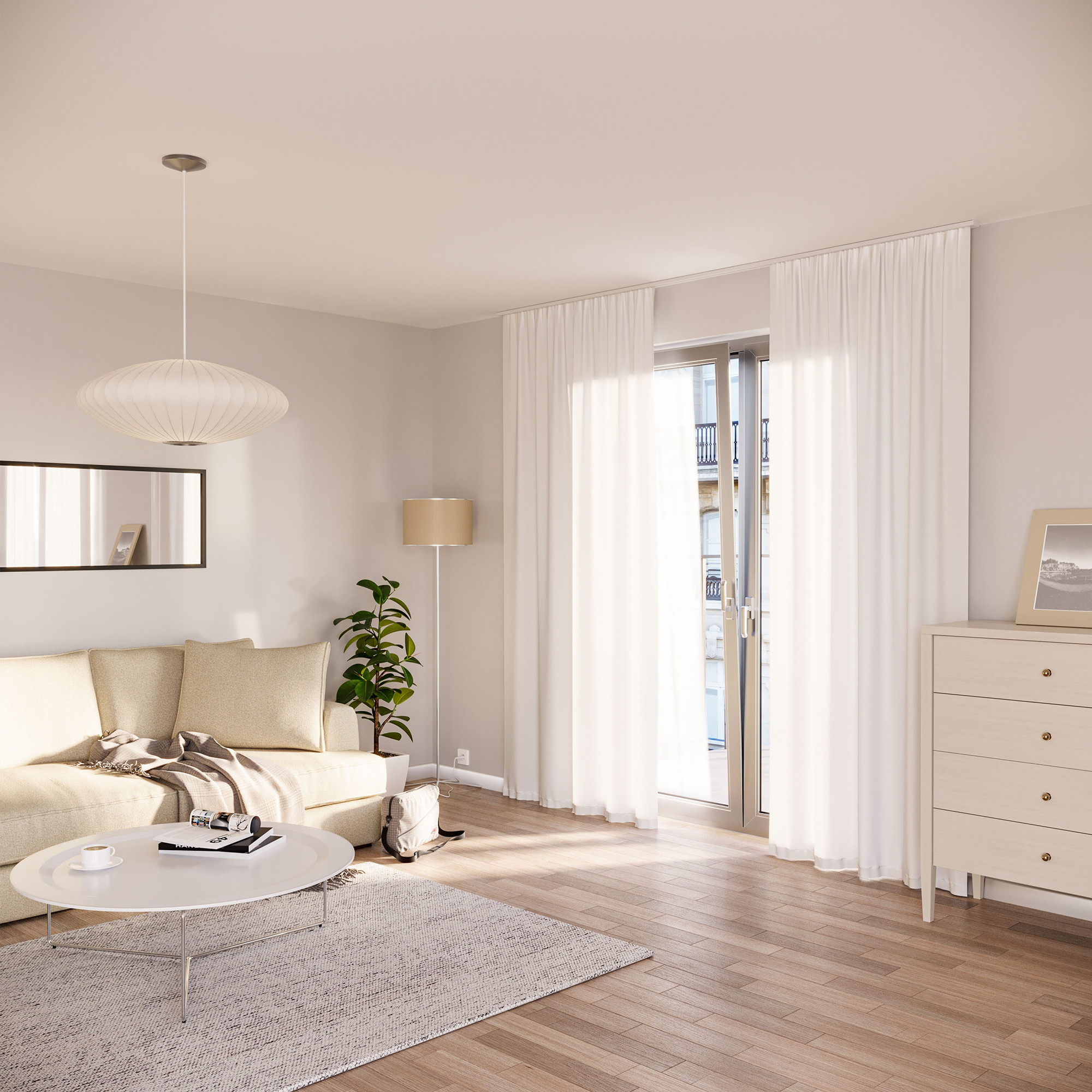 Pojedyncza szyna sufitowa PVC Yaros 120 cm Inspire - 3