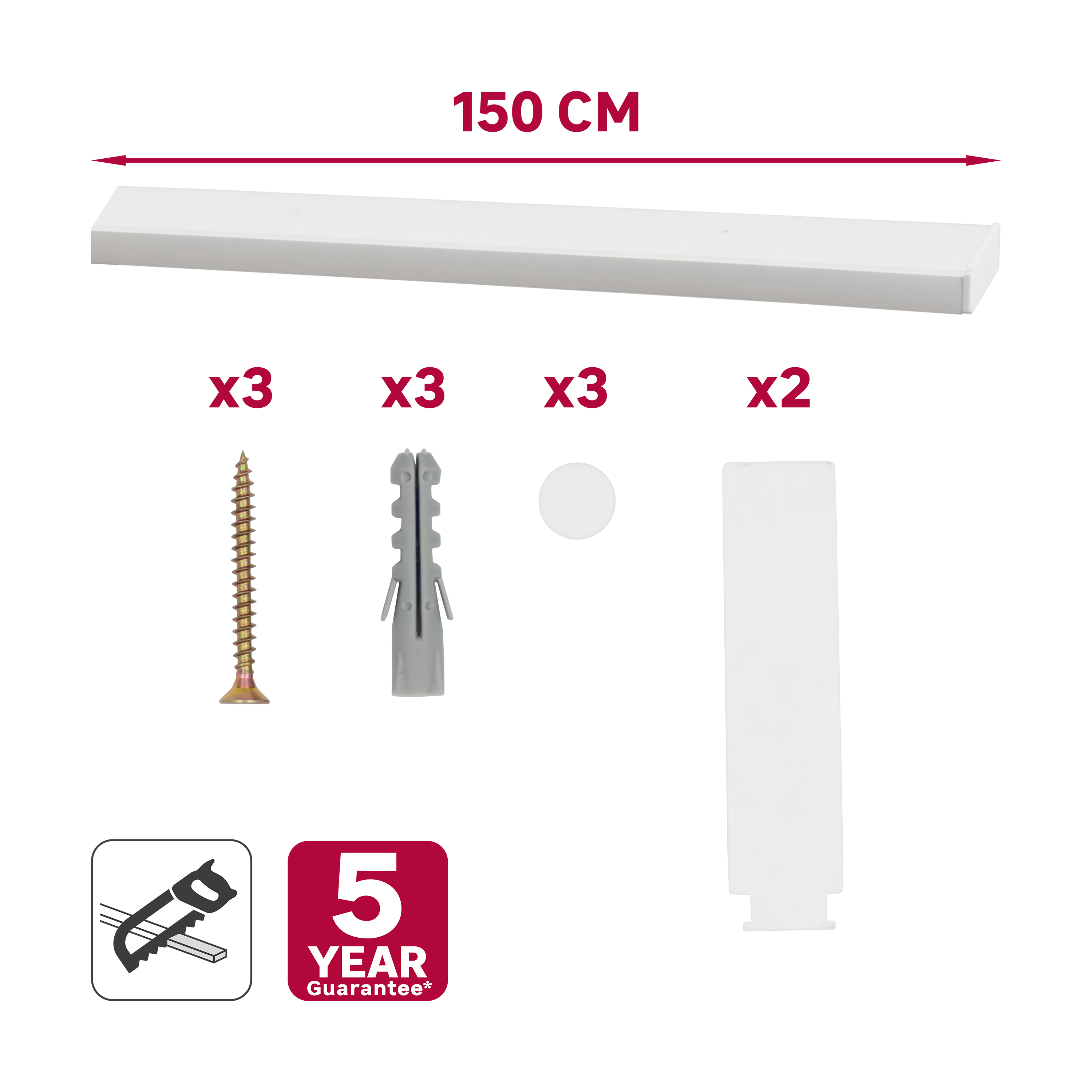 Podwójna szyna sufitowa PVC Yaros 150 cm Inspire - 8