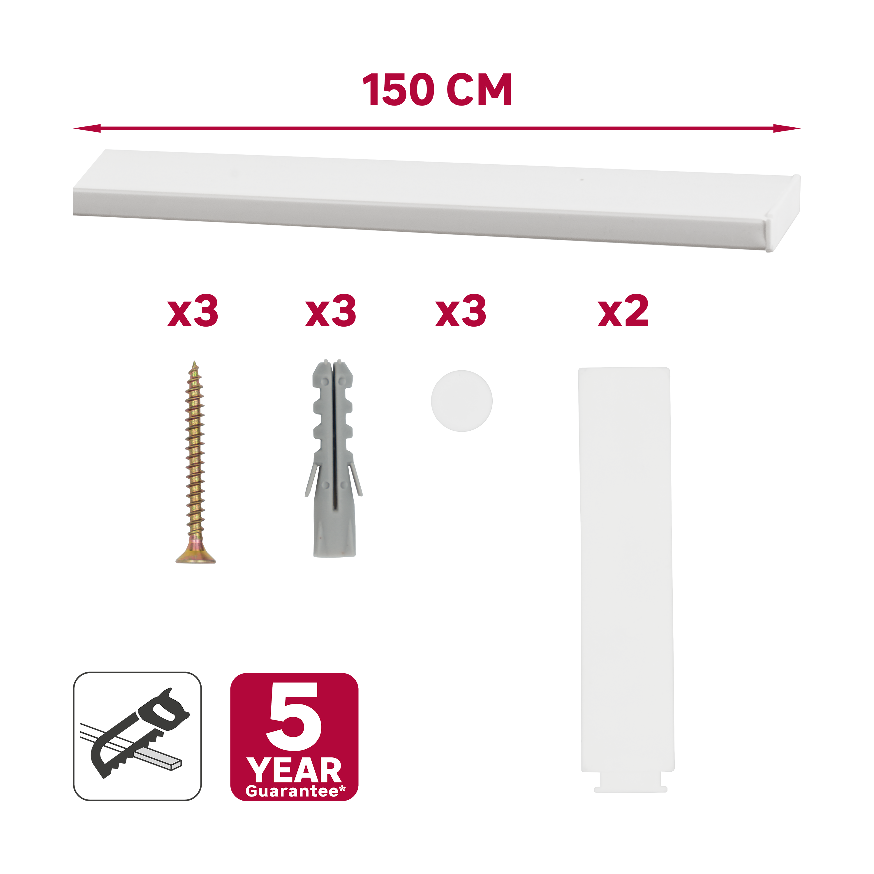 Potrójna szyna sufitowa PVC Yaros 150 cm Inspire - 8