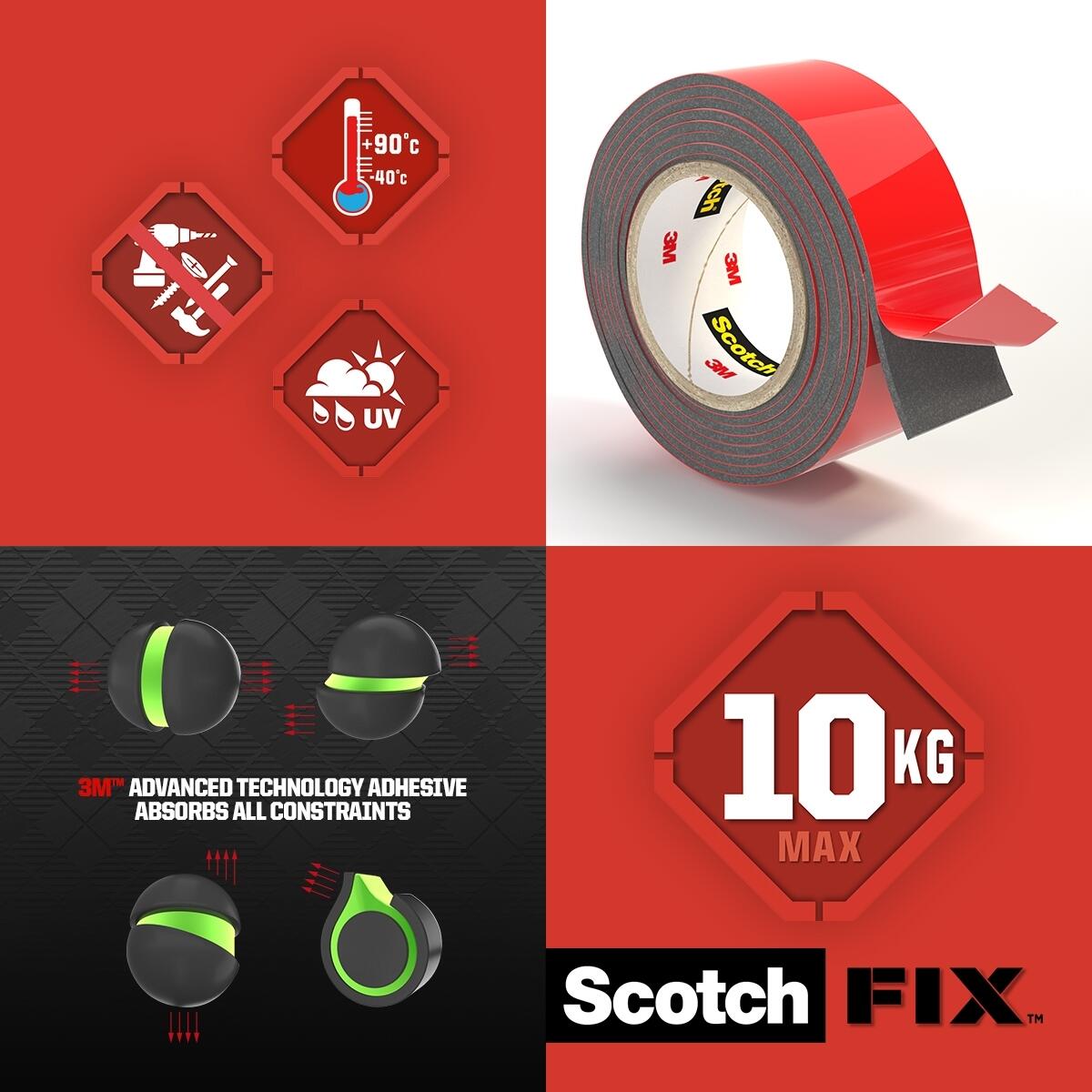 Fita de montagem 19 mm 1,5 m Scotch Extreme - 10