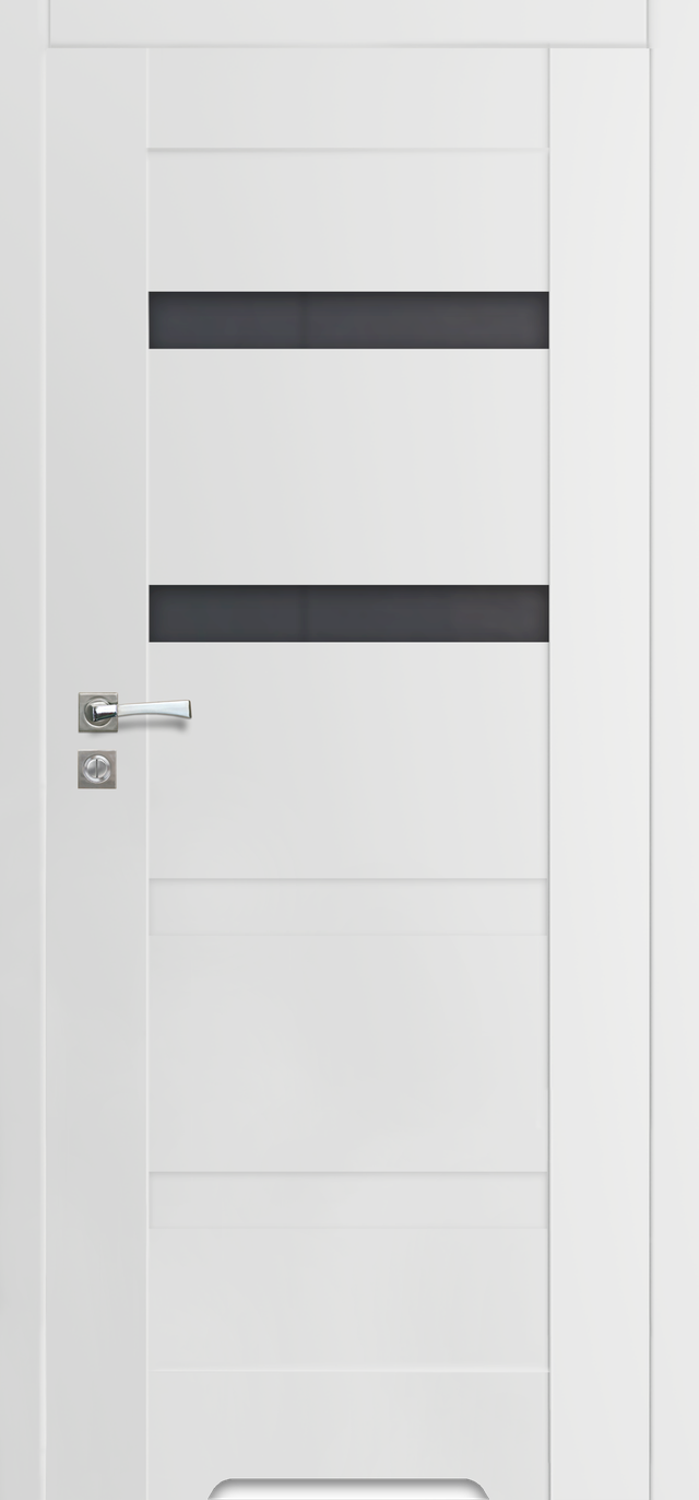 Drzwi wewnętrzne bezprzylgowe łazienkowe Parma Nero 80 prawe białe z podcięciem wentylacyjnym Artens