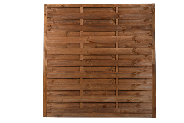 Płot lamelowy szczelny Lizbona 179x179 cm drewniany brązowy Werth-Holz