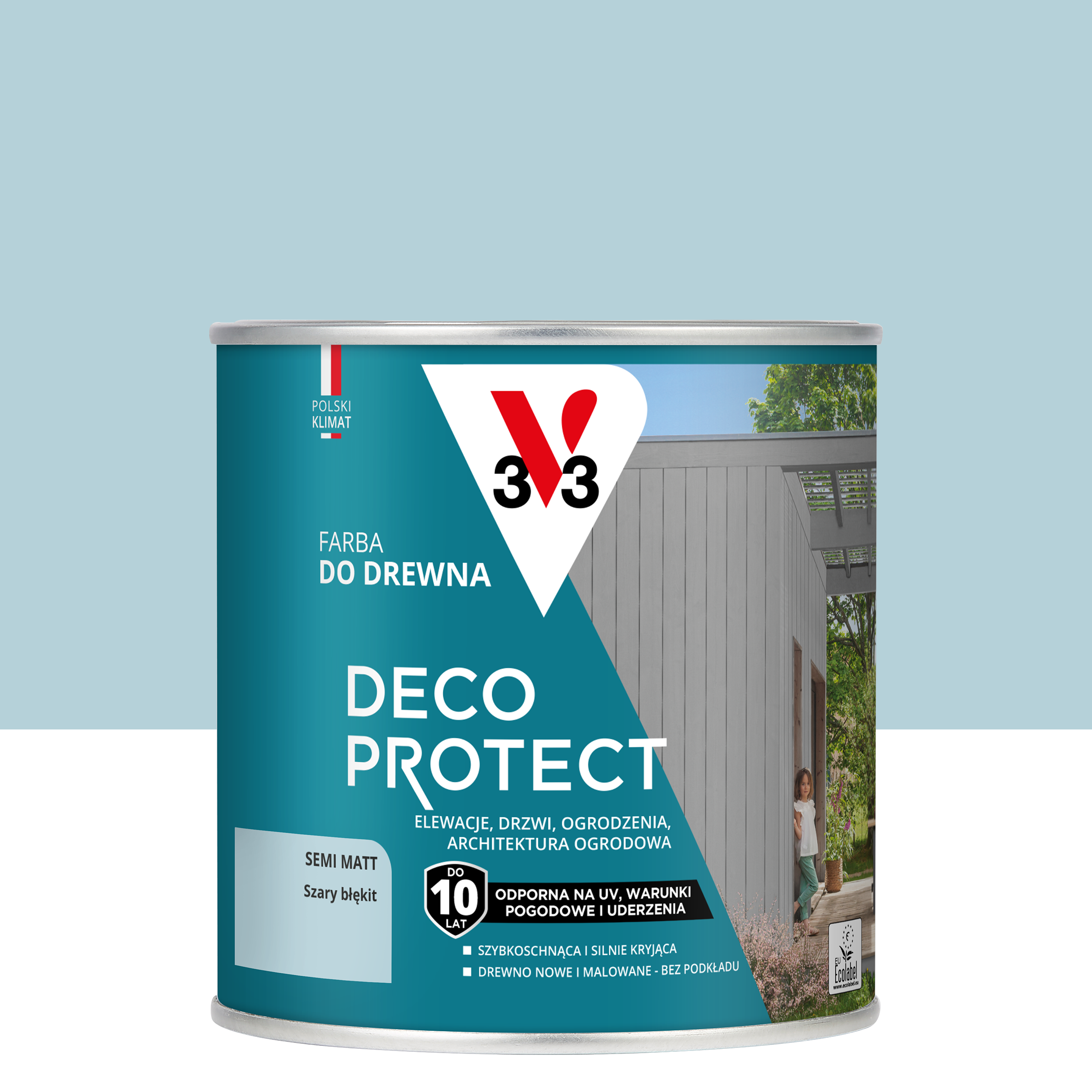 Farba do drewna Deco Protect Szary błękit 0.5 l V33