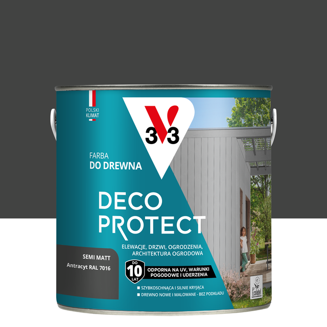 Farba do drewna Deco Protect Antracyt RAL 7016 2 l V33