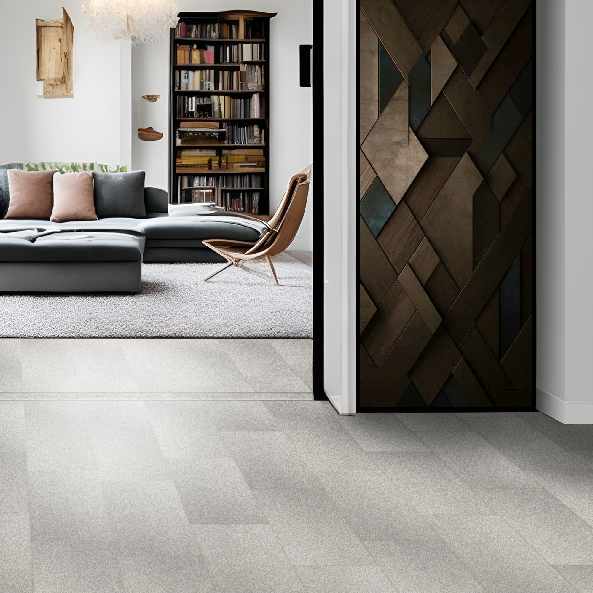 Barre de seuil 4 en 1 alu décor 53 à fixer, l.3.7 cm x L.83 cm ARTENS - 2