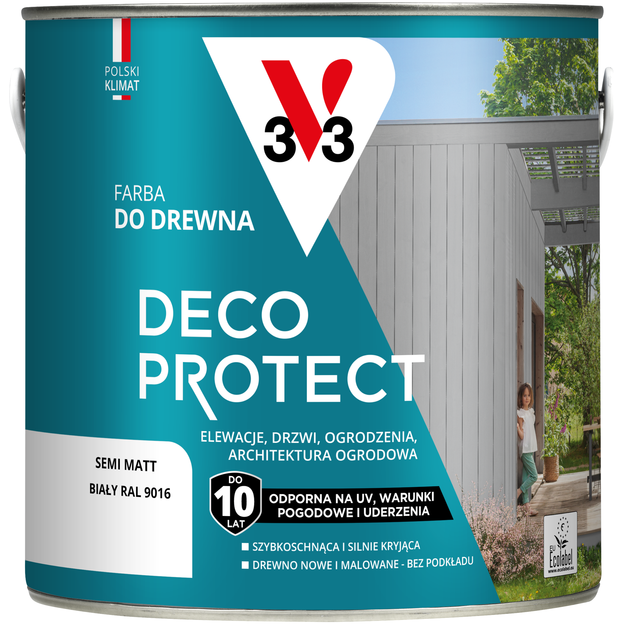 Farba do drewna Deco Protect Biały RAL 9016 2 l V33