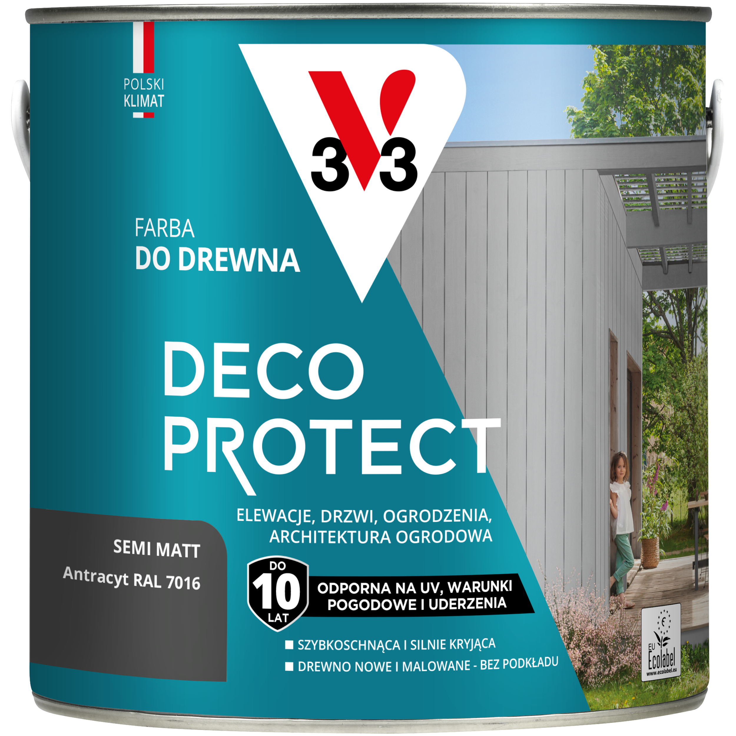 Farba do drewna deco protect antracyt ral 7016 2 l v33 93830799