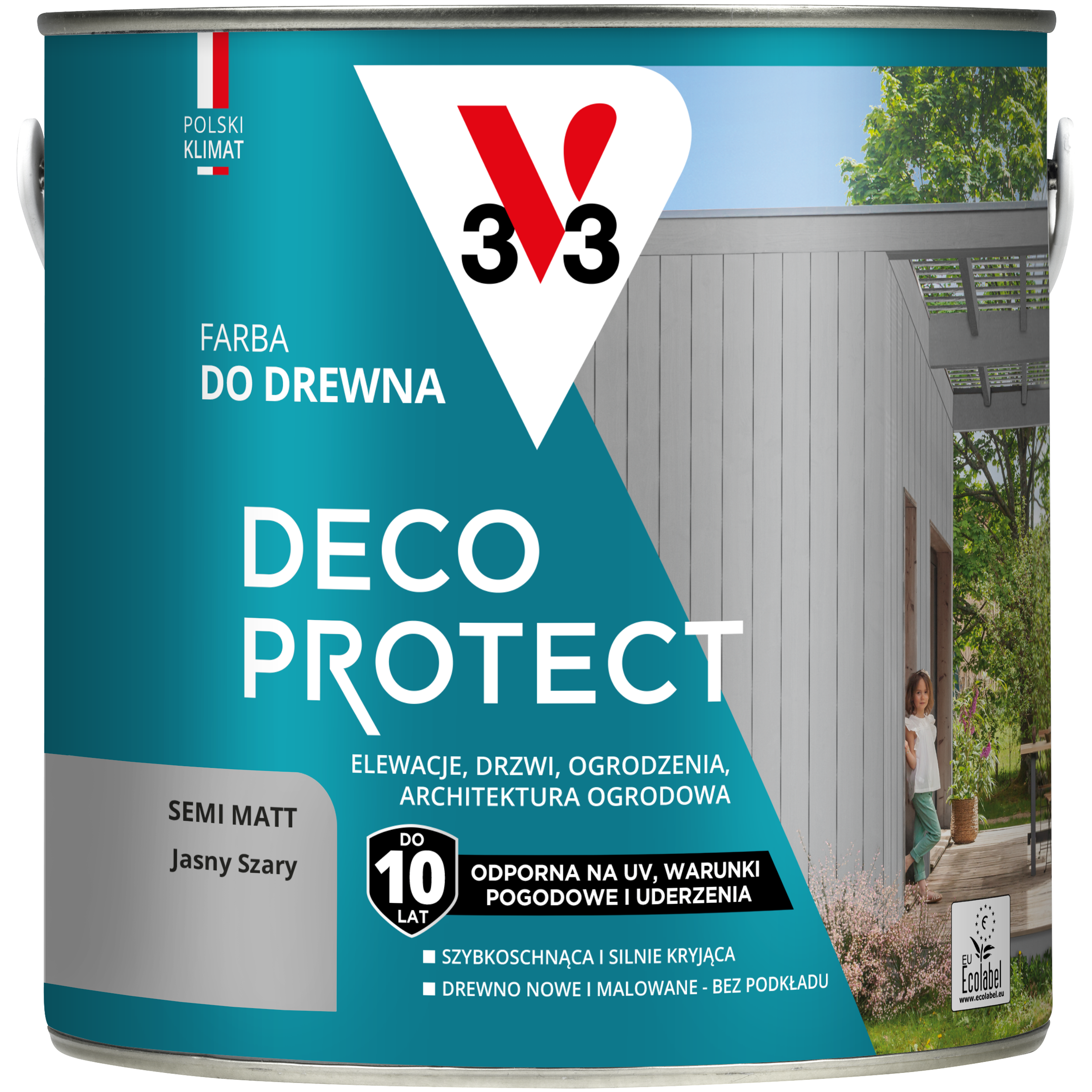 Farba do drewna deco protect jasny szary 2 l v33 93830797