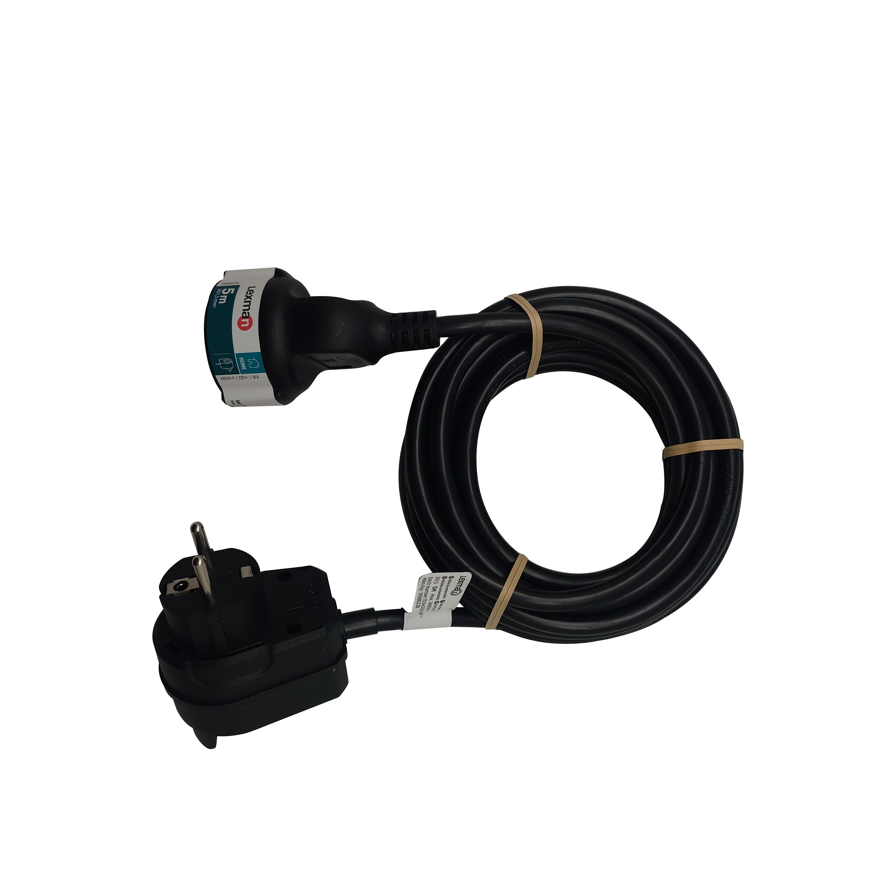 Prolongador LEXMAN H05VV-F 5M 16A negro - 4