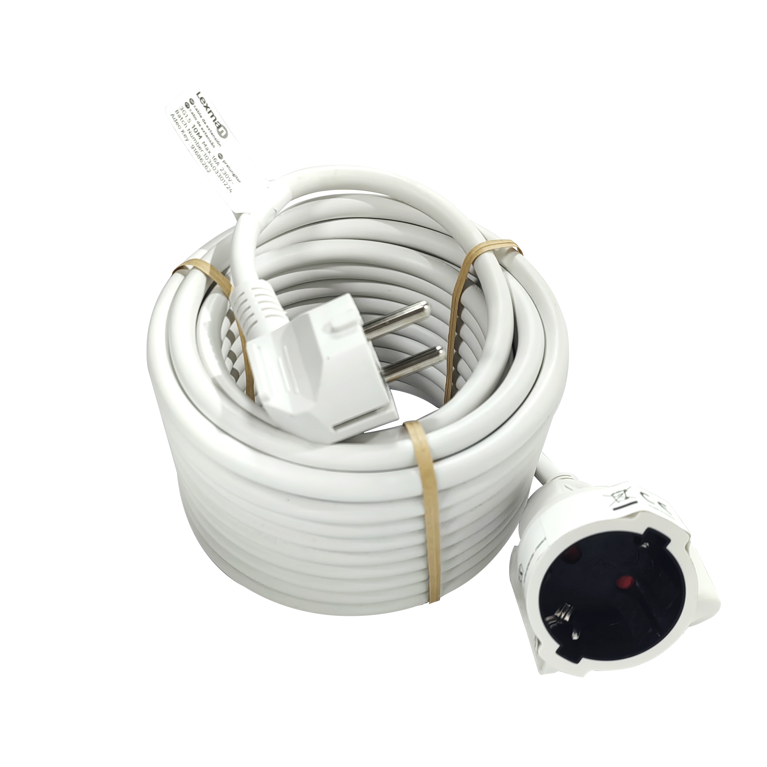 Prolongador LEXMAN H05VV-F 3G1.5 16A 10M Branco - 4