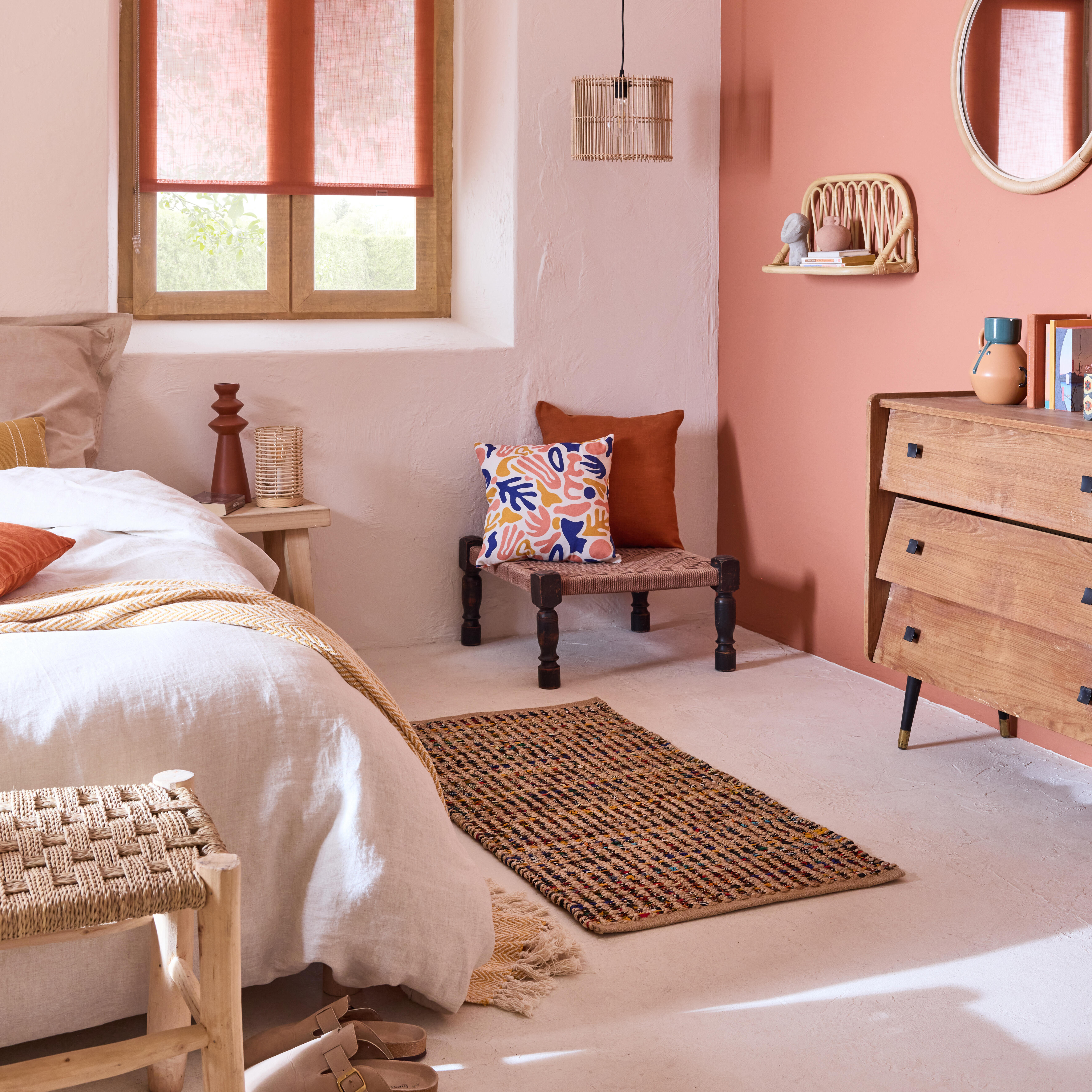 Espelho decorativo com moldura Rattan 58x58 cm - 2