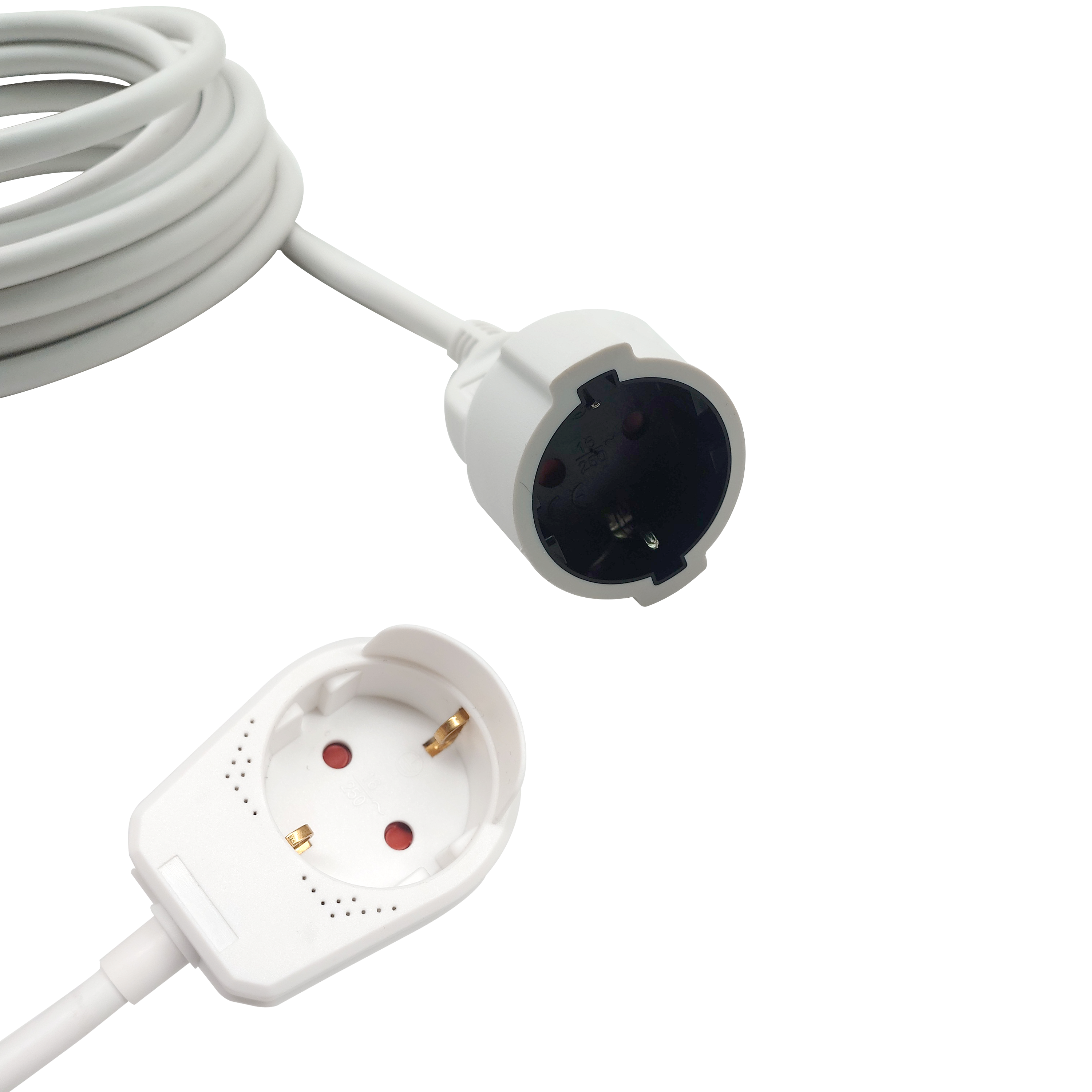 Prolongador com tomada reutilizável LEXMAN H05VV-F 3G1.5 16A 5M Branco - 2