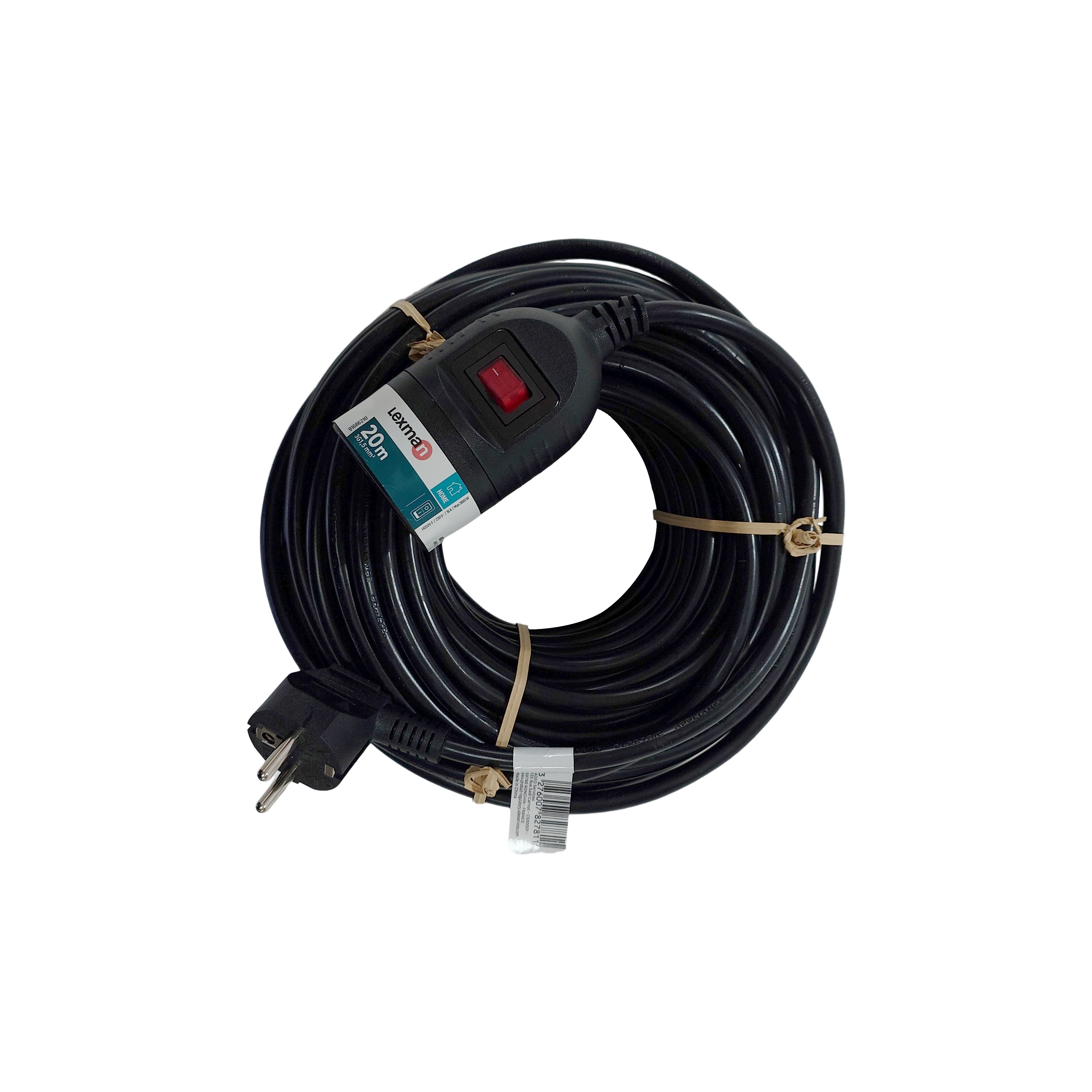 Prolongador com interruptor LEXMAN H05VV-F 3G1.5 16A 20M Preto - 6