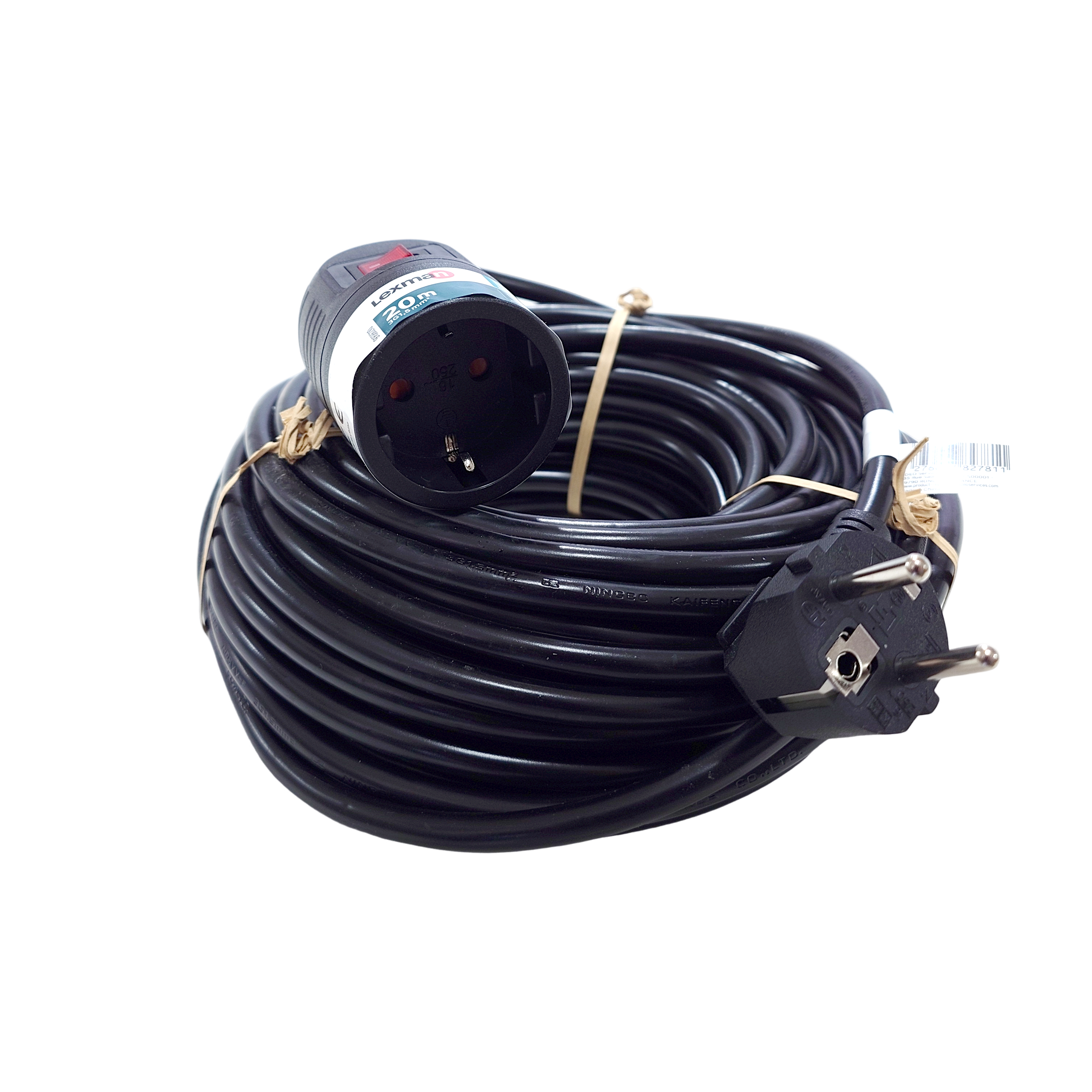 Prolongador com interruptor LEXMAN H05VV-F 3G1.5 16A 20M Preto - 5