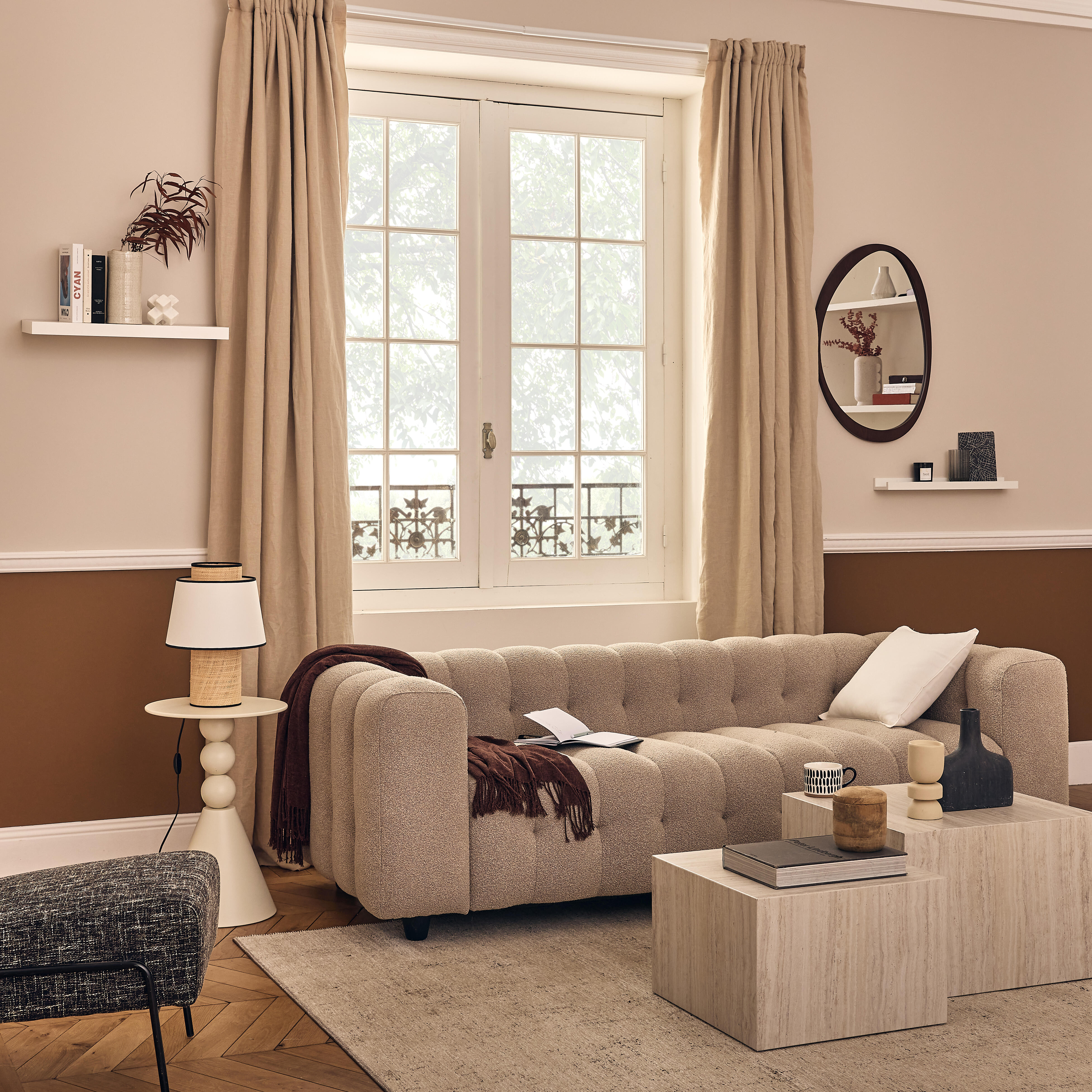 Mensola a muro SPACEO dritto in mdf L 60 x P 23.5 cm bianco - 3