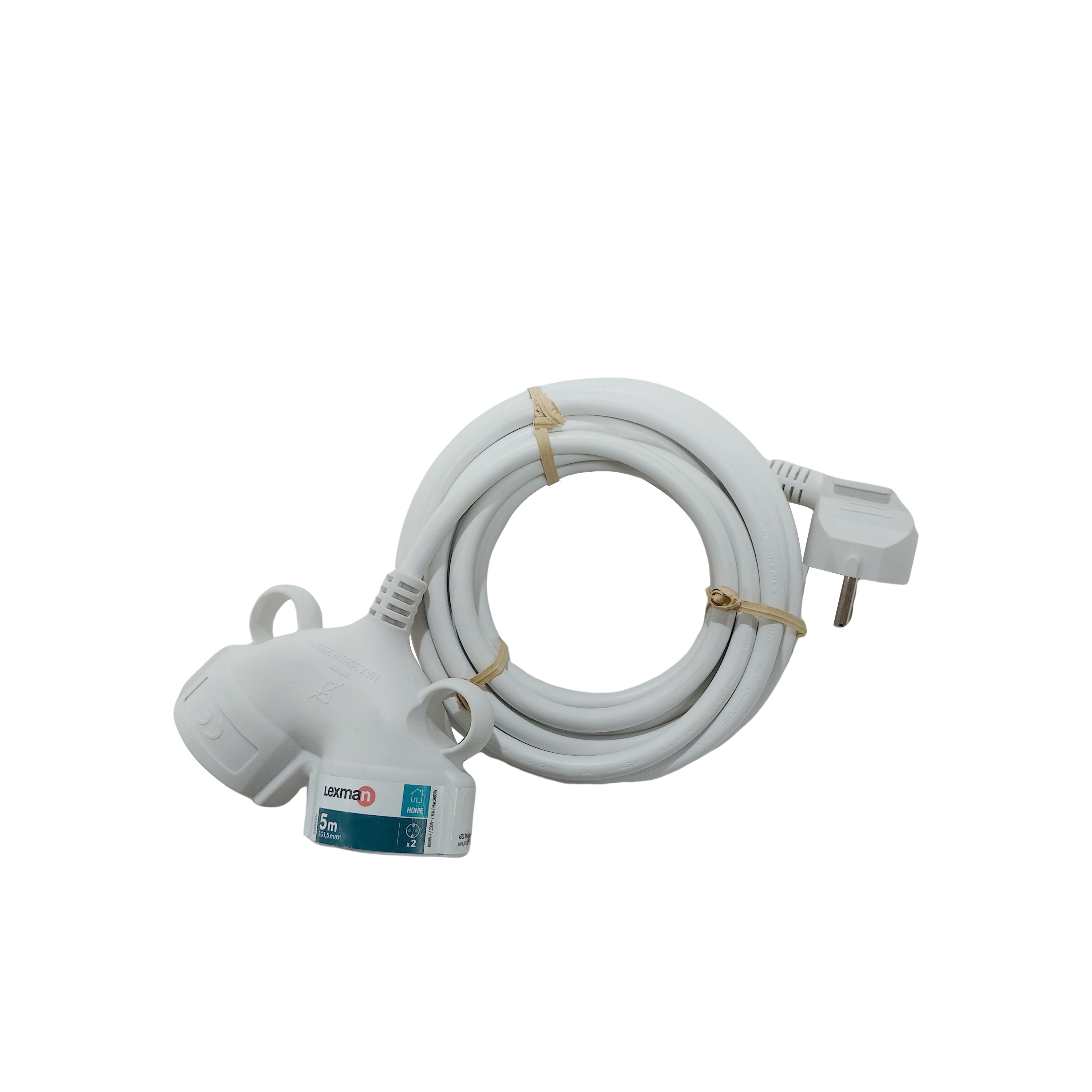 Prolongador com saída dupla LEXMAN H05VV-F 3G1.5 16A 5M Branco - 4