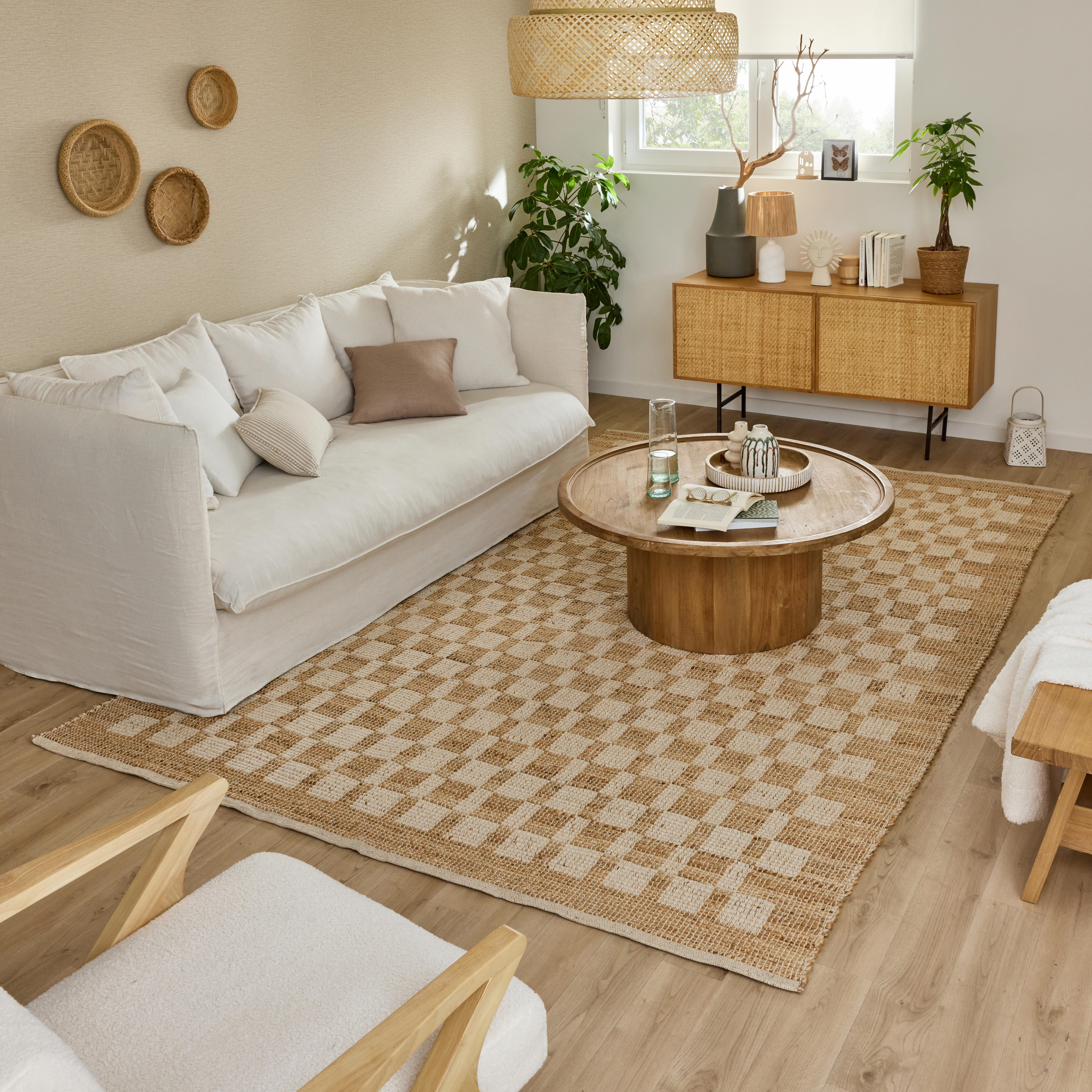 Tapete de juta Checks 200X290cm nature Inspire - 2