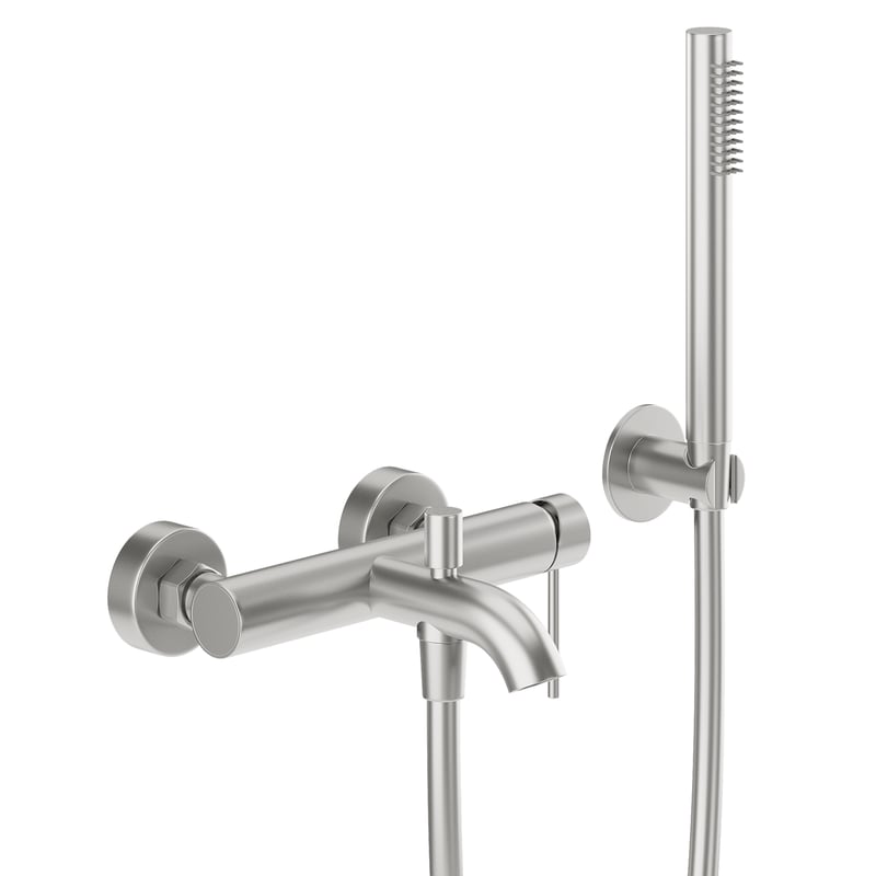 Bateria wannowa srebrna stal nierdzewna Flint KFA Armatura