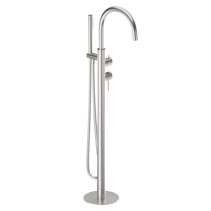 Bateria wannowa wolnostojąca srebrna stal nierdzewna Flint KFA Armatura