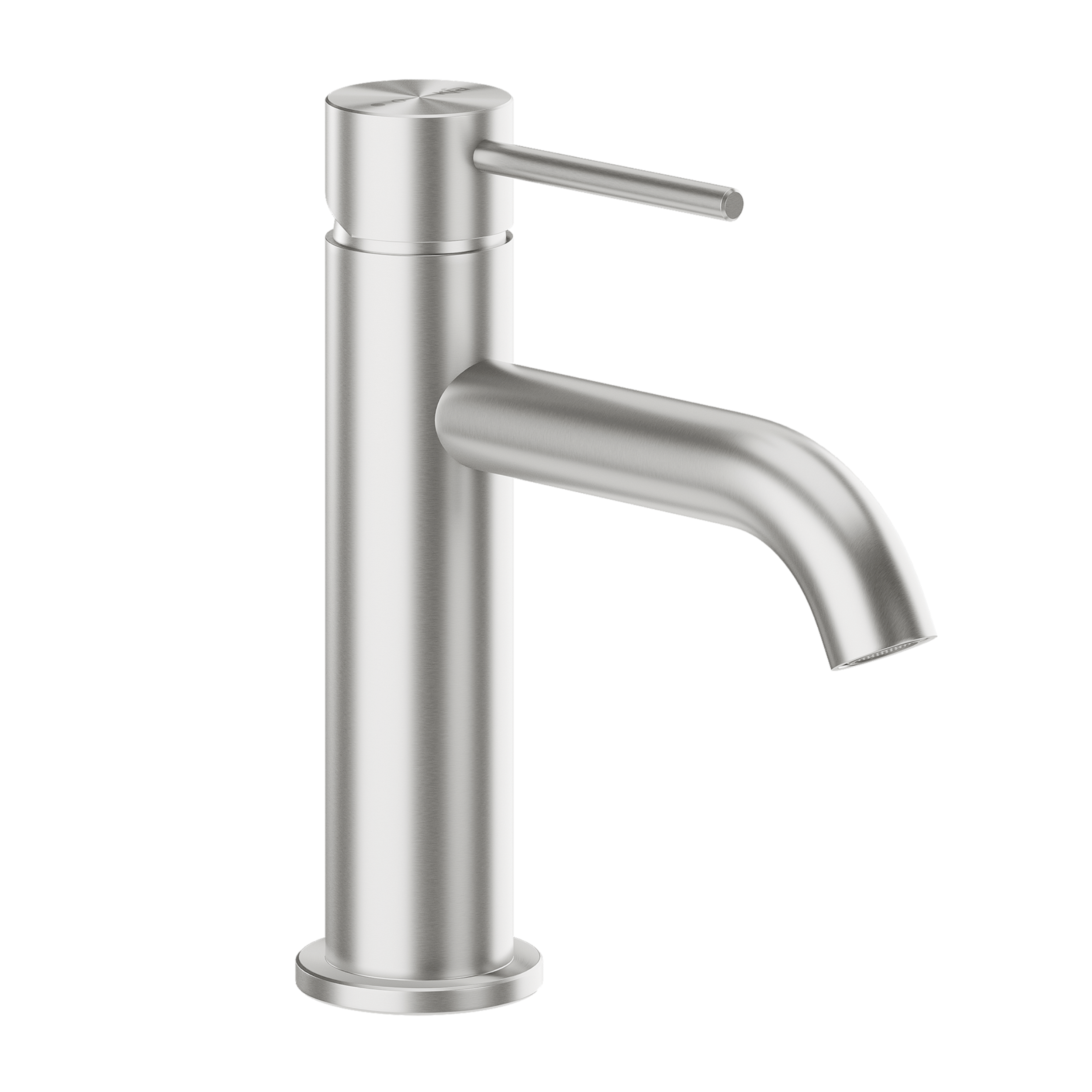 Bateria umywalkowa srebrna stal nierdzewna 16.5 cm z korkiem klik-klak Flint KFA Armatura