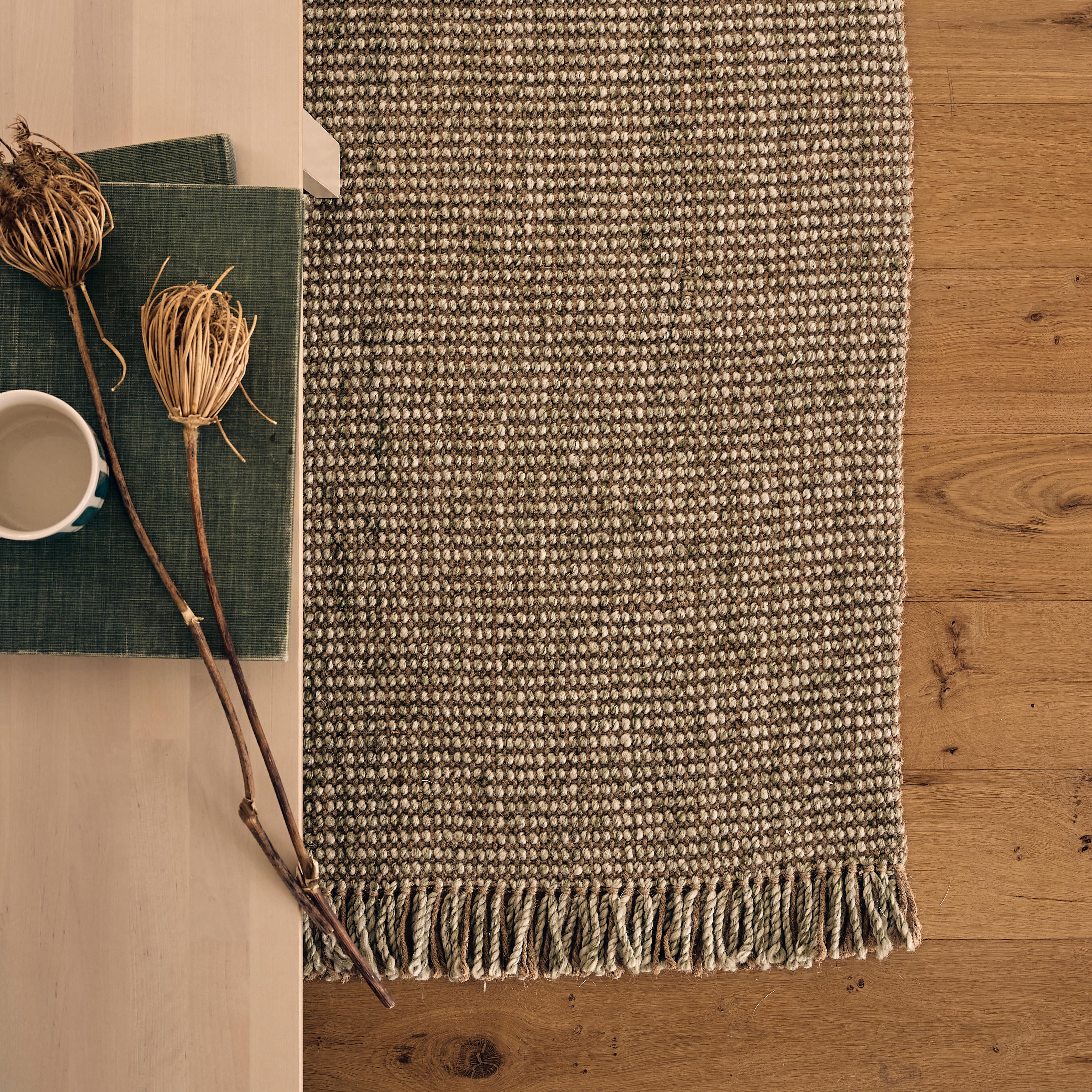 Dywan z frędzlami z juty Comfy zielony 200 x 290 cm Inspire - 10