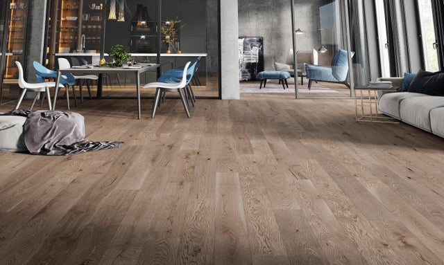 Parquet multistrato L ARTENS in rovere greige spazzolato natura 1.37 m²