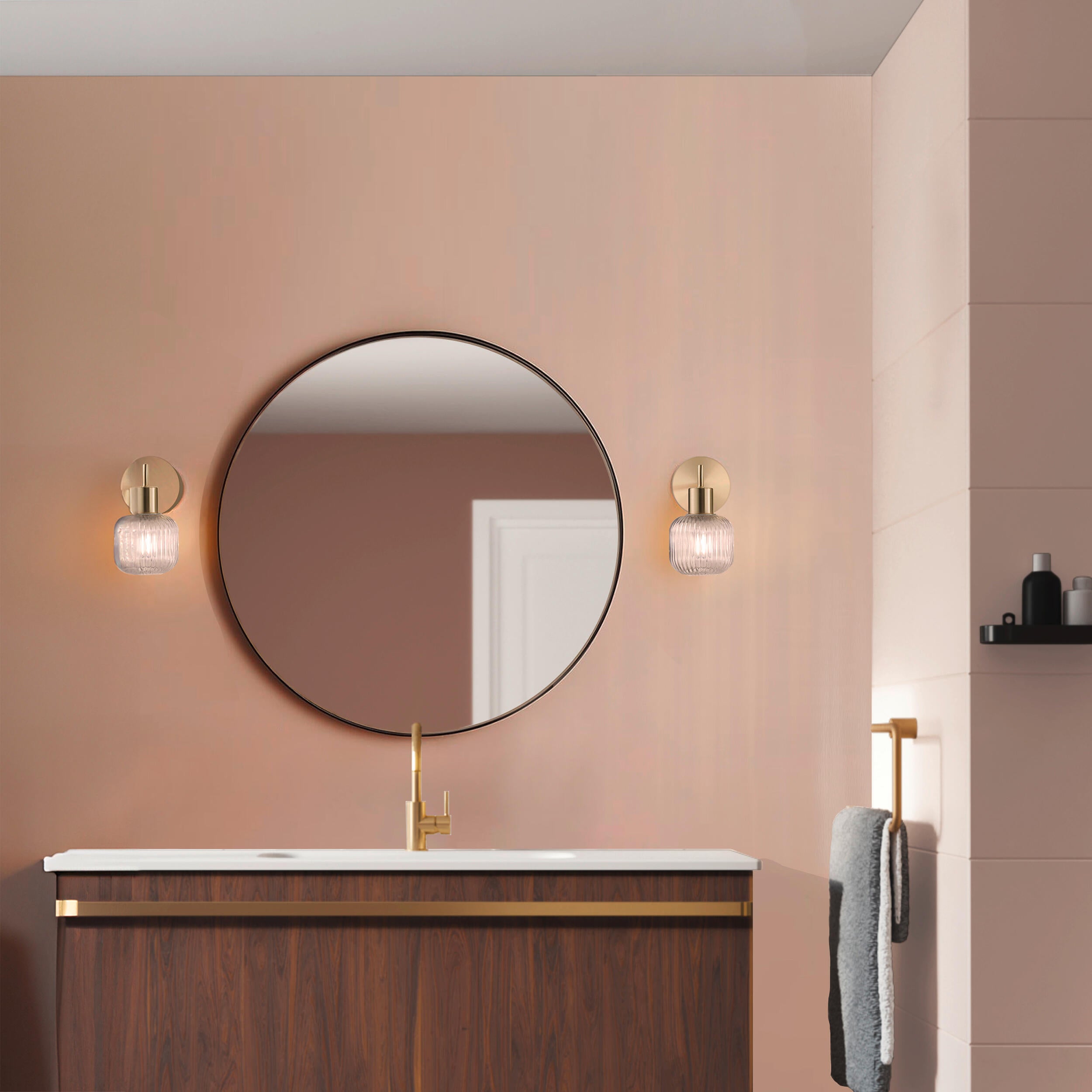 Applique Dipsy glamour ottone paralume trasparente IP44 E14 INSPIRE - 9