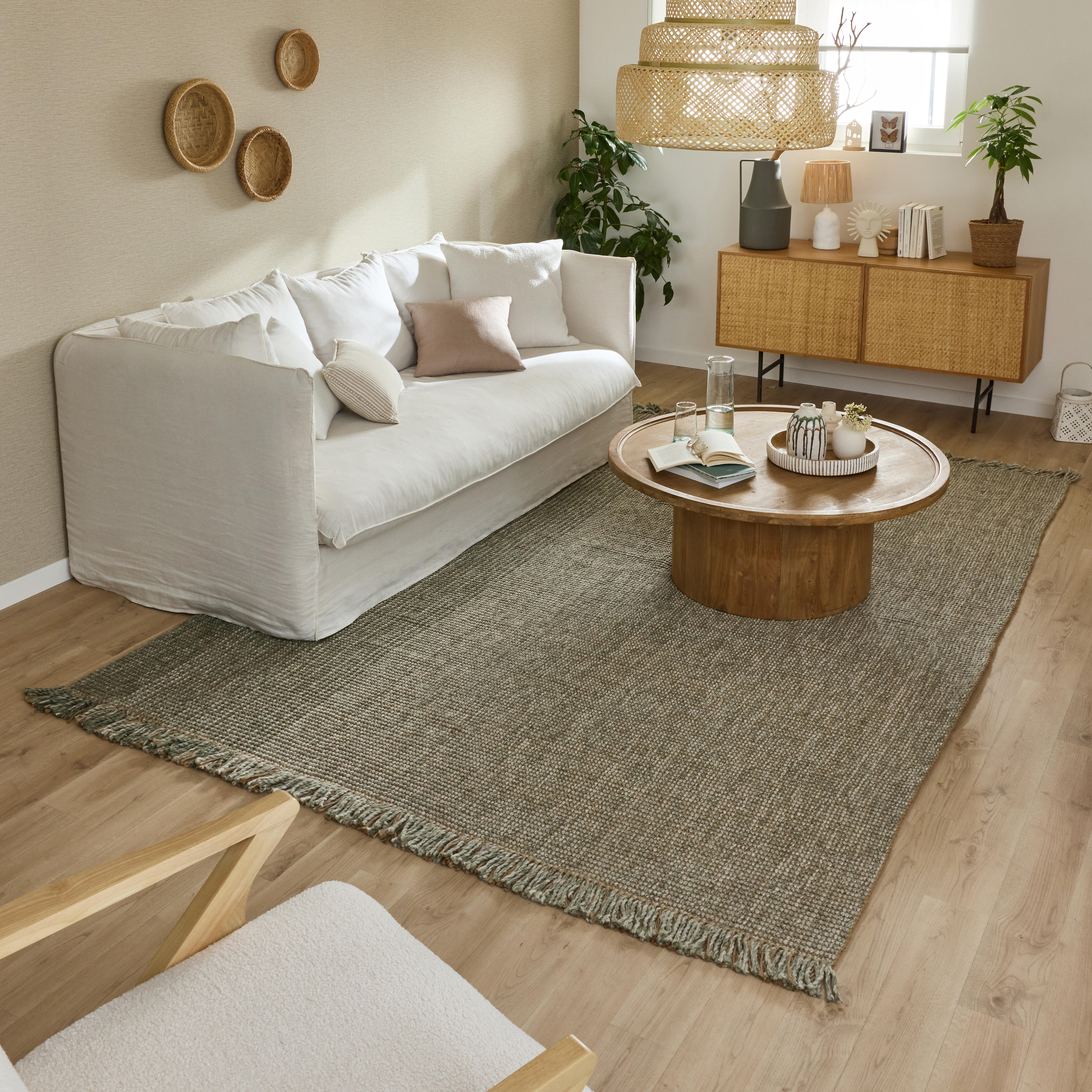 Dywan z frędzlami z juty Comfy zielony 200 x 290 cm Inspire - 8