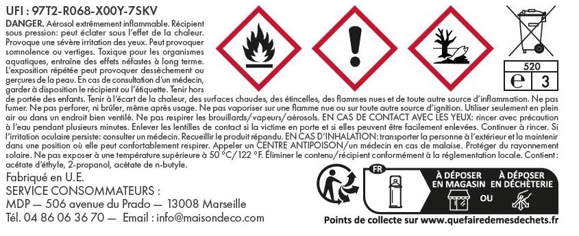 Bombe de peinture Relook tout MAISON DECO or métallisé brillant 400 ml - 8