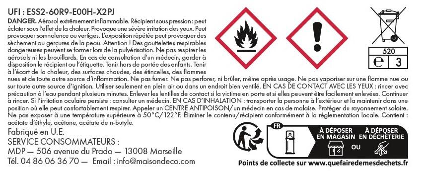 Bombe de peinture Relook tout MAISON DECO noir satiné 400 ml - 10