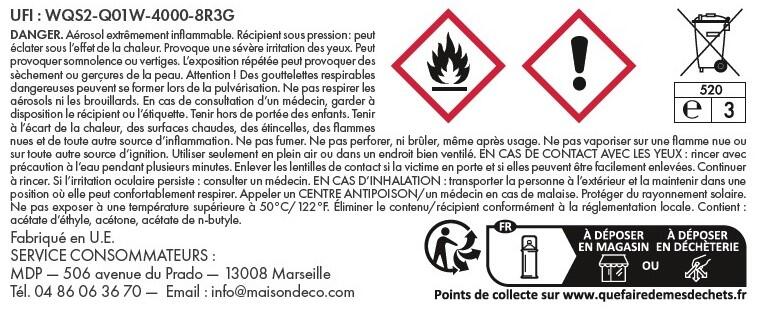 Bombe de peinture Relook tout MAISON DECO rouge passion satiné 400 ml - 11