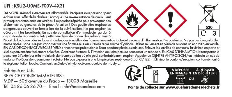 Bombe de peinture Relook tout extrême MAISON DECO noir spoiler mat 400 ml - 10