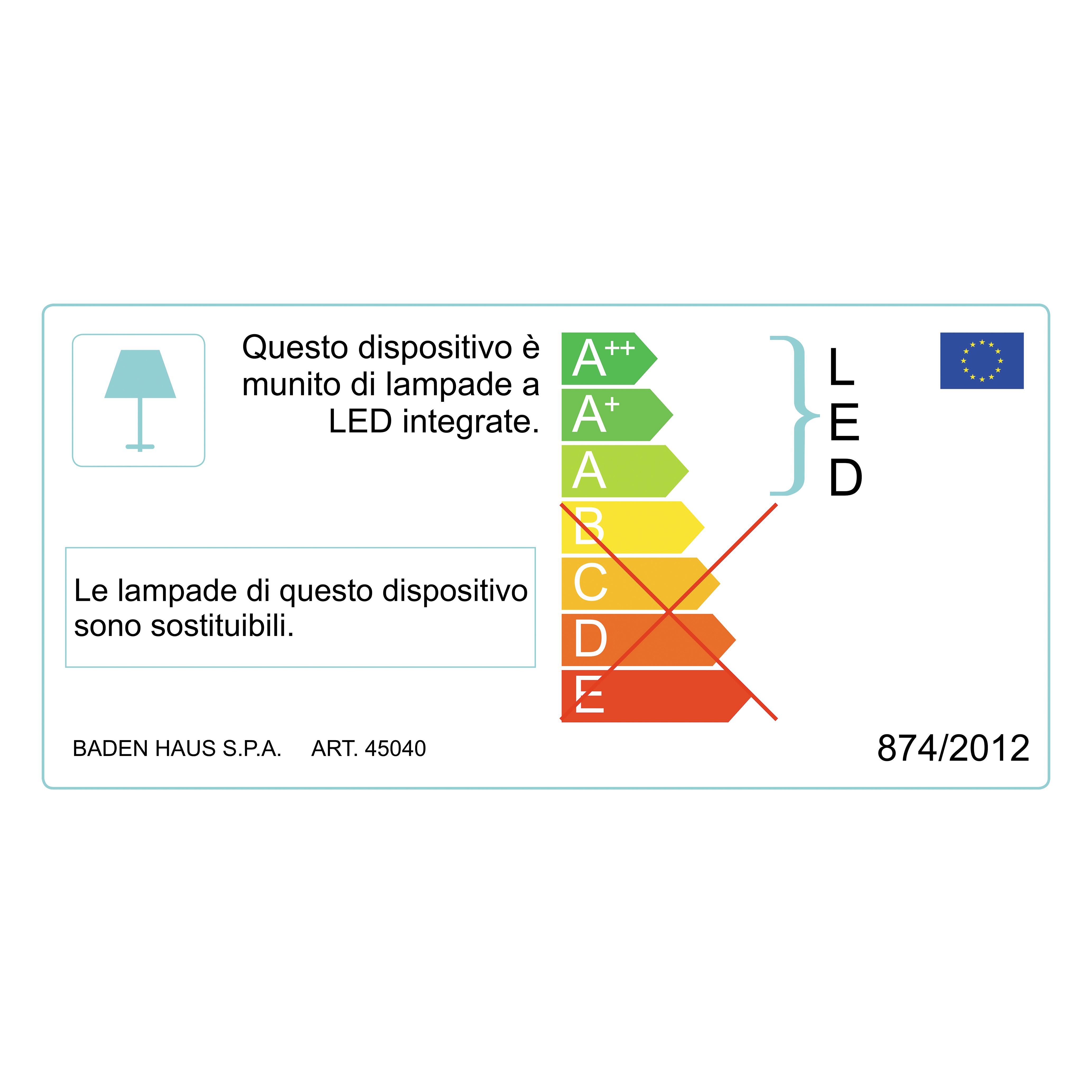 Specchio con illuminazione integrata Tiffany BADEN HAUS L 59 x H 90 x P 4 cm bianco - 6