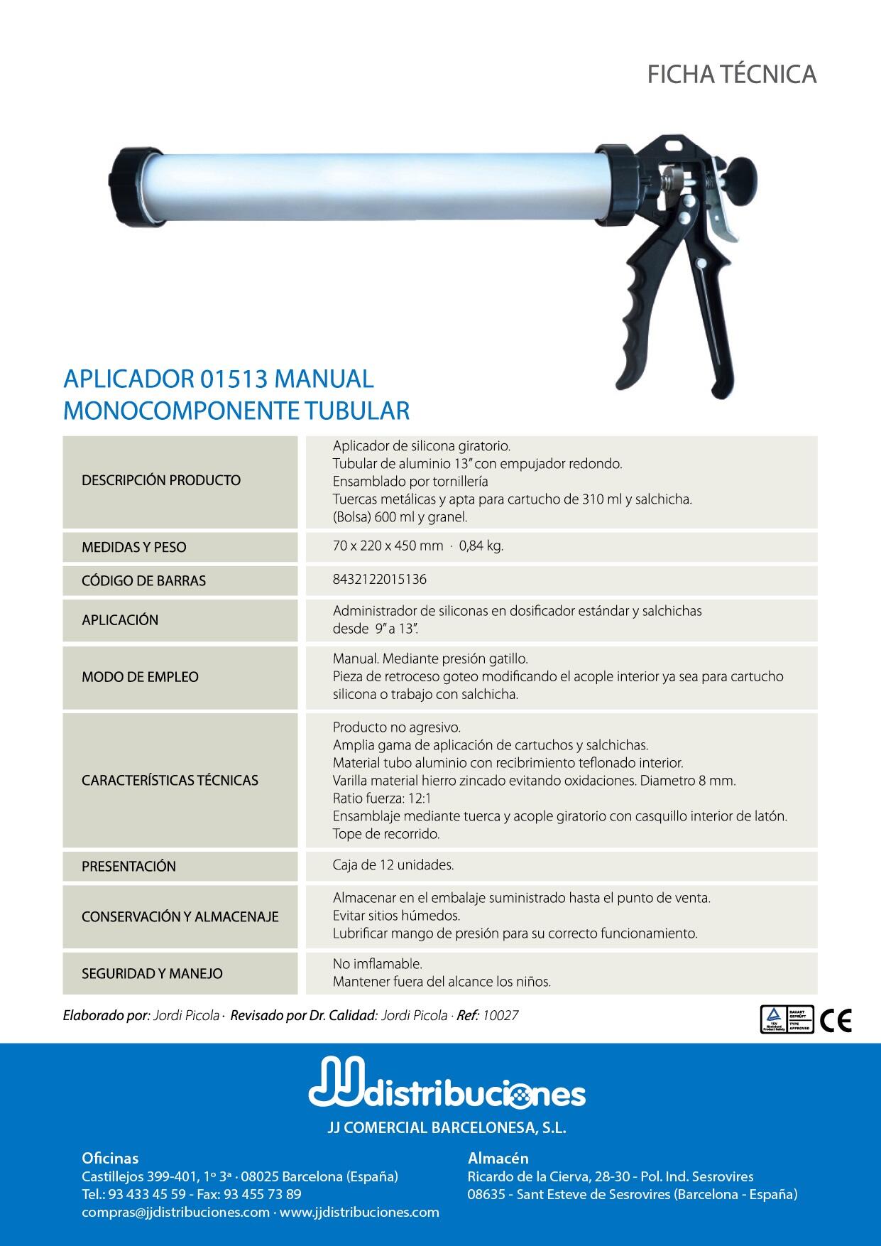 PISTOLA TUBULAR  PARA MASILLAS 600ML - 3