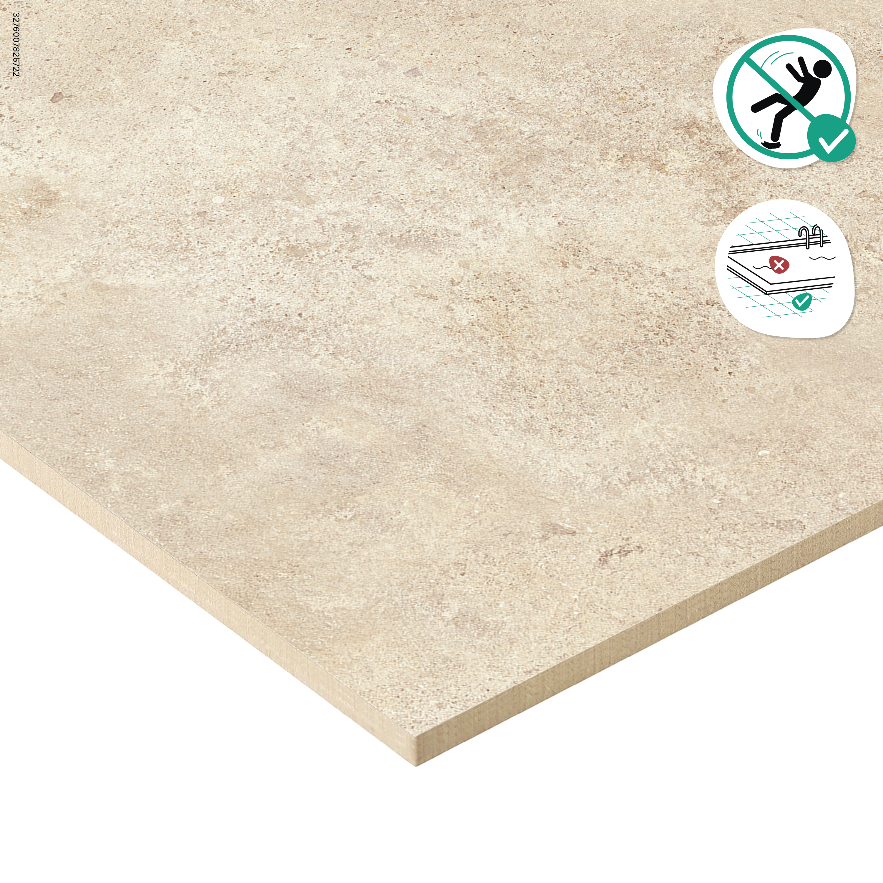 Carrelage sol extérieur effet béton beige Alesia l.32.5 x L.32.5 cm ARTENS - 6