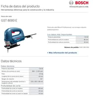 SIERRA CALAR 710W BOSCH GST 8000 E - 8