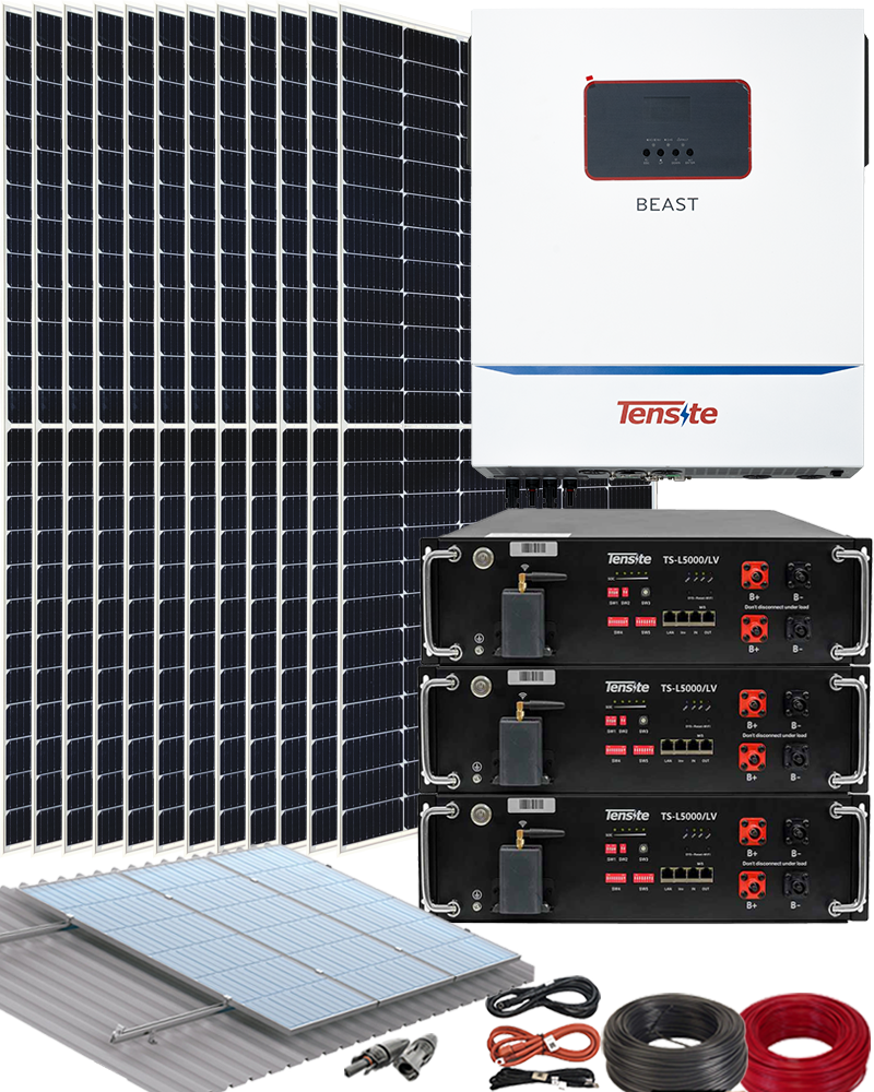 Kit solar aislada 8000w 40kwh/dia con batería de litio - uValencia