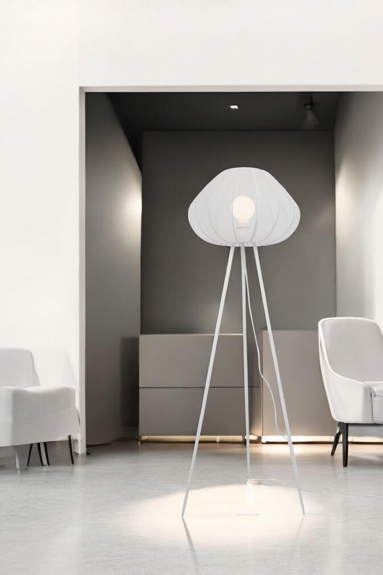 Lámpara de pie cotton 1 luz e27 blanca 138 cm alto