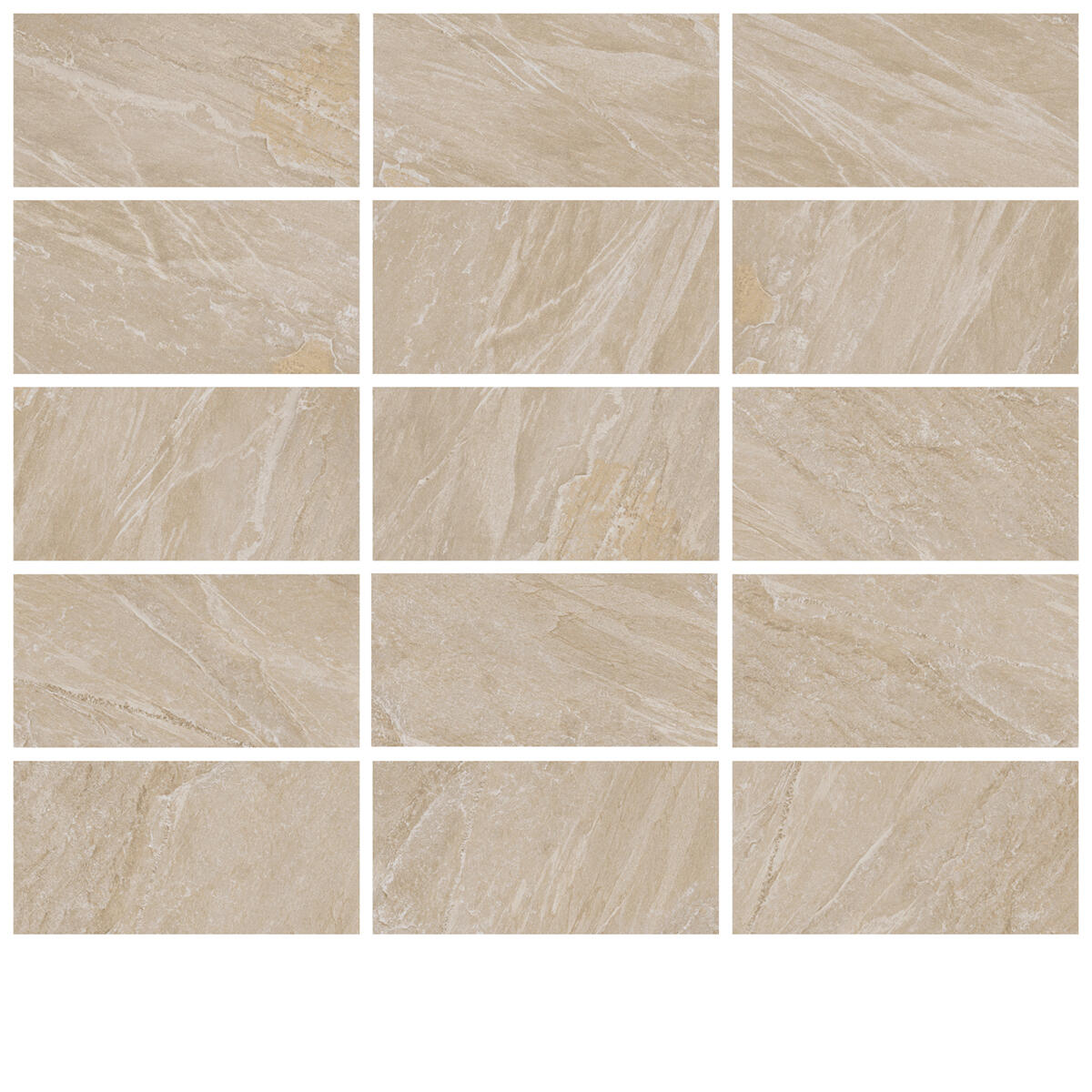 Piastrella da pavimento e rivestimento esterno in gres porcellanato 30.8 x 61.5 cm non rettificato smaltato beige opaco Cervino R11 traffico intenso (pei 4/5) Sp. 9 mm 1.32 mq - 3
