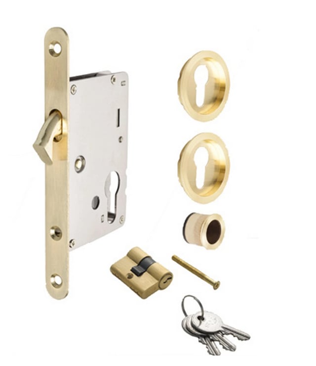 JUEGO TIRADOR PUERTA CORREDERA LATON 20MM