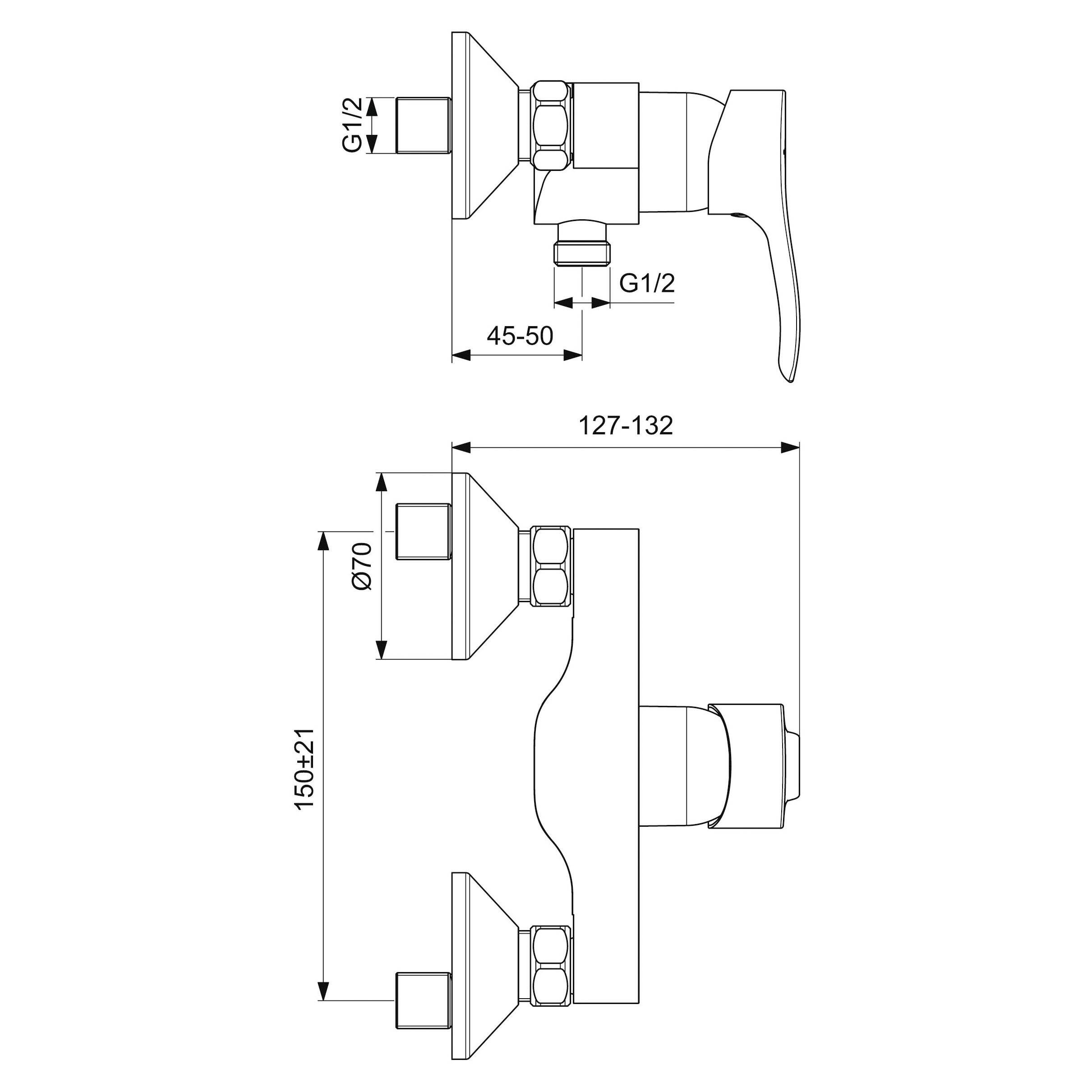 Rubinetto per doccia getto laminare cristallino monocomando Oglio cromo lucido IDEAL STANDARD - 4
