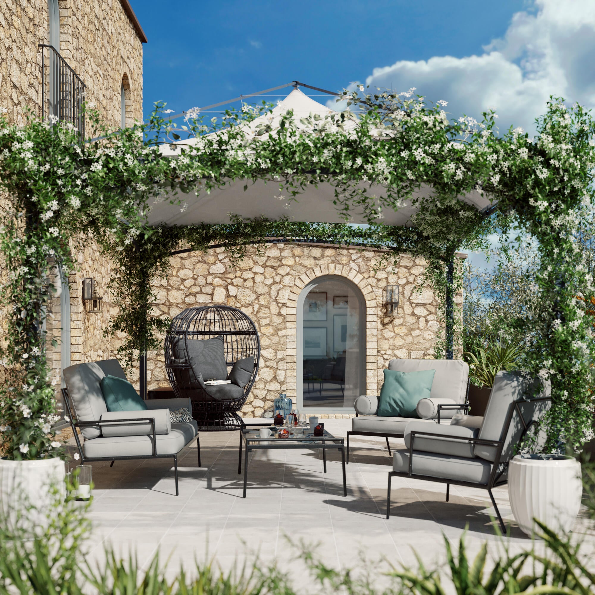 Carrelage sol extérieur effet béton gris Alesia l.32.5 x L.32.5 cm ARTENS - 2