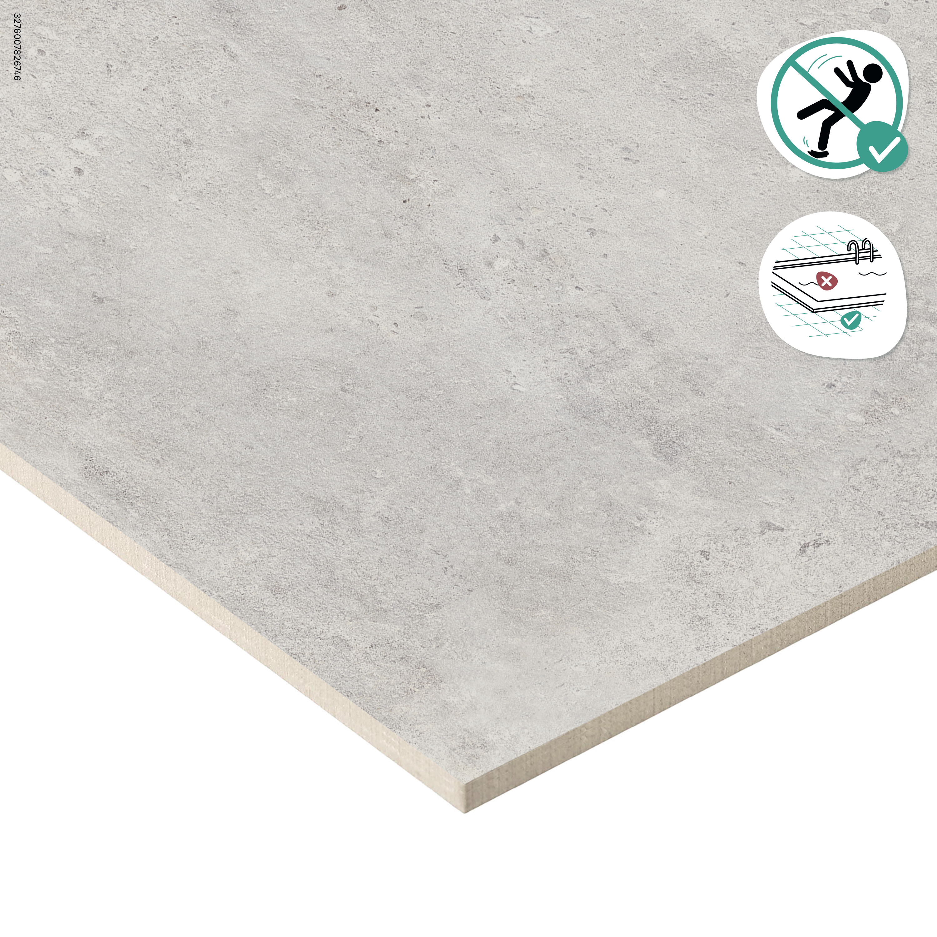 Carrelage sol extérieur effet béton gris Alesia l.32.5 x L.32.5 cm ARTENS - 6