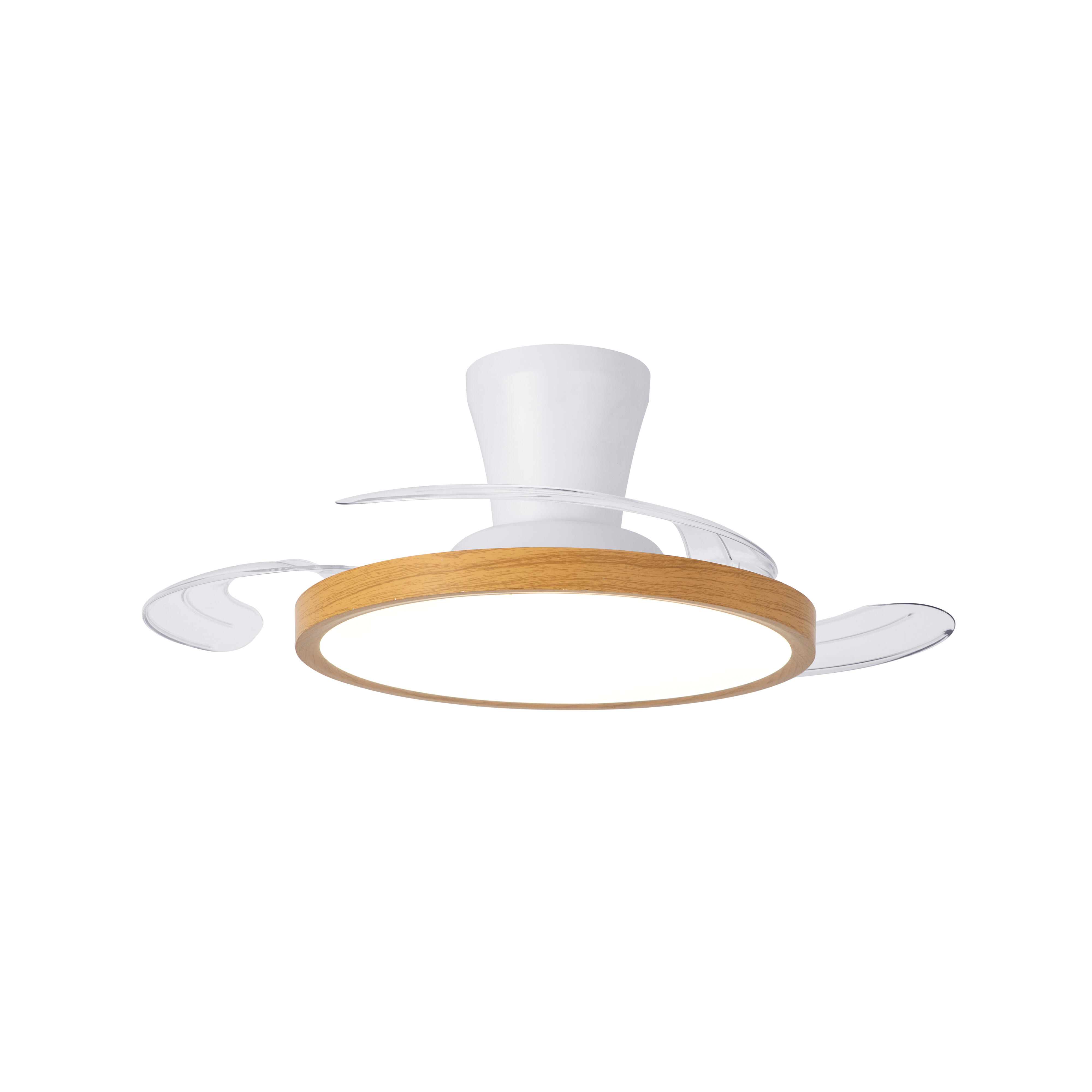 Ventilador de techo con luz silencioso DC 15W con mando ø93 cm Ninja CRISTAL RECORD blanco luz CCT 3 aspas retráctiles tipo lámpara| 6 velocidades| modo verano/invierno| temporizador| brisa| recomendado para <13m² - 3