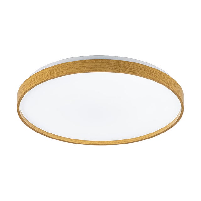 Plafón LED redondo madera clara pantalla policarbonato 7920 lm color de la luz de cálida a fría CCT (3000K-6000K) ø50 cm IP20