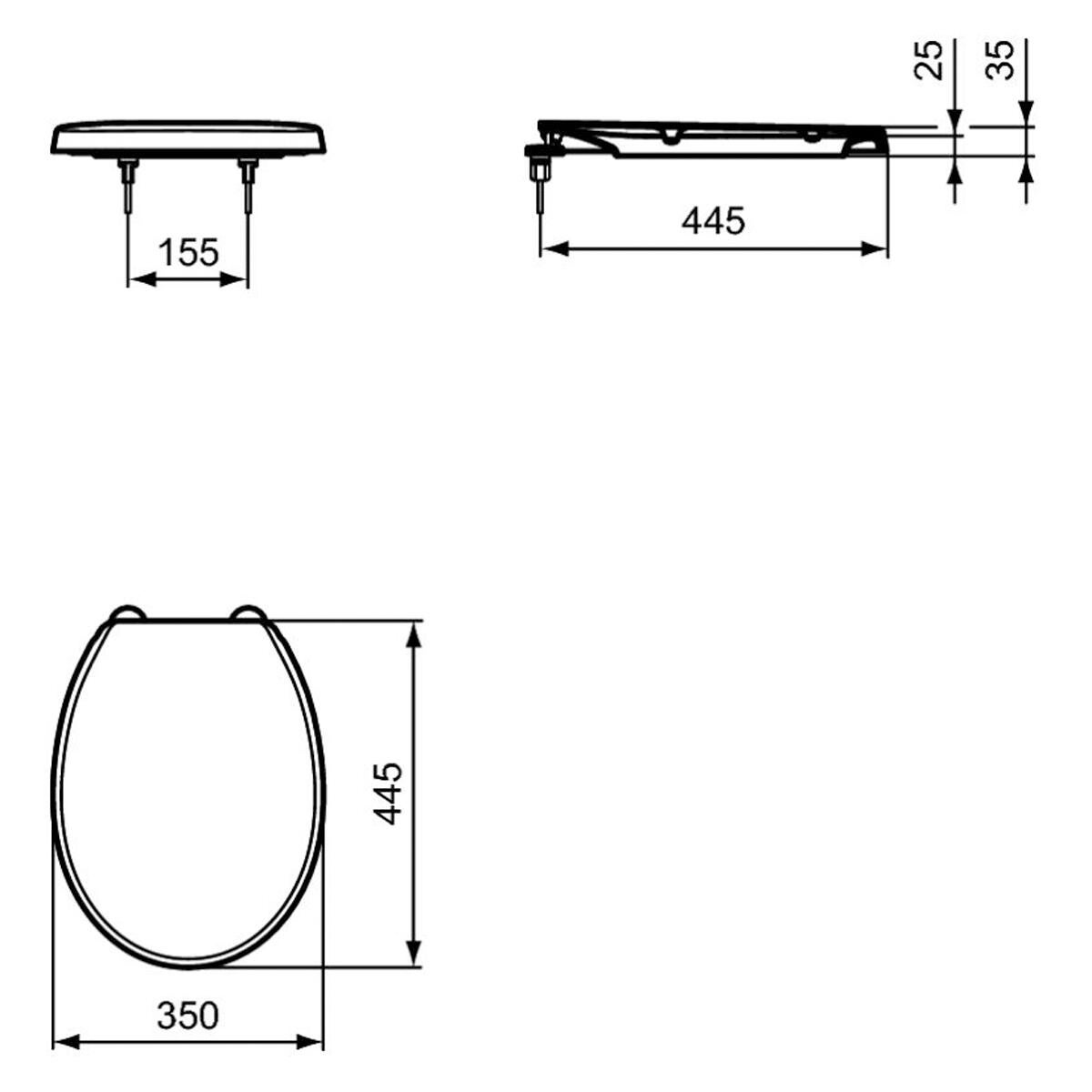Copriwater Alpha ovale originale per serie sanitari IDEAL STANDARD in poliestere bianco - 5